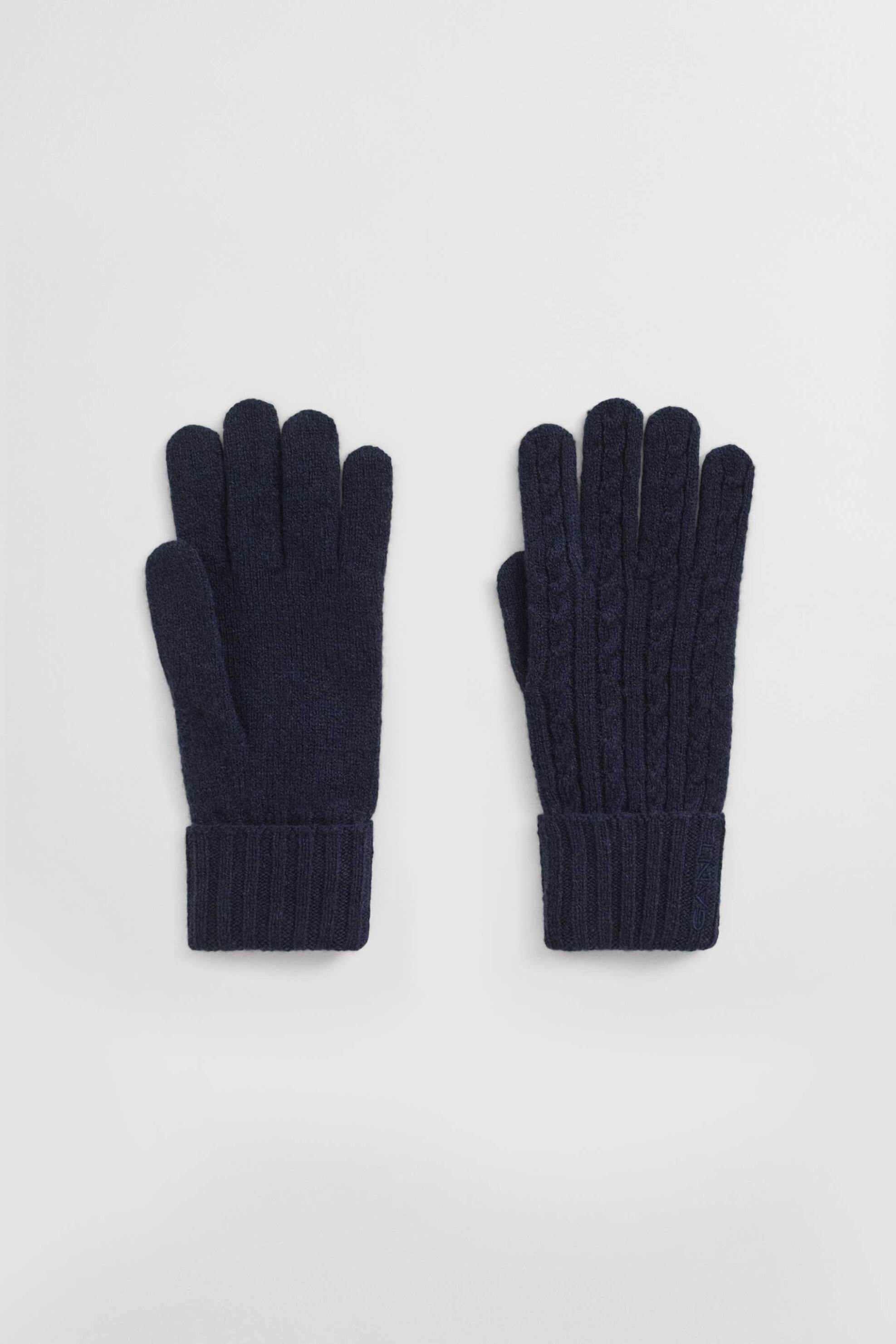 GANT Gant γυναικεία μάλλινα γάντια με cable knit pattern - 4930022 Μπλε Σκούρο
