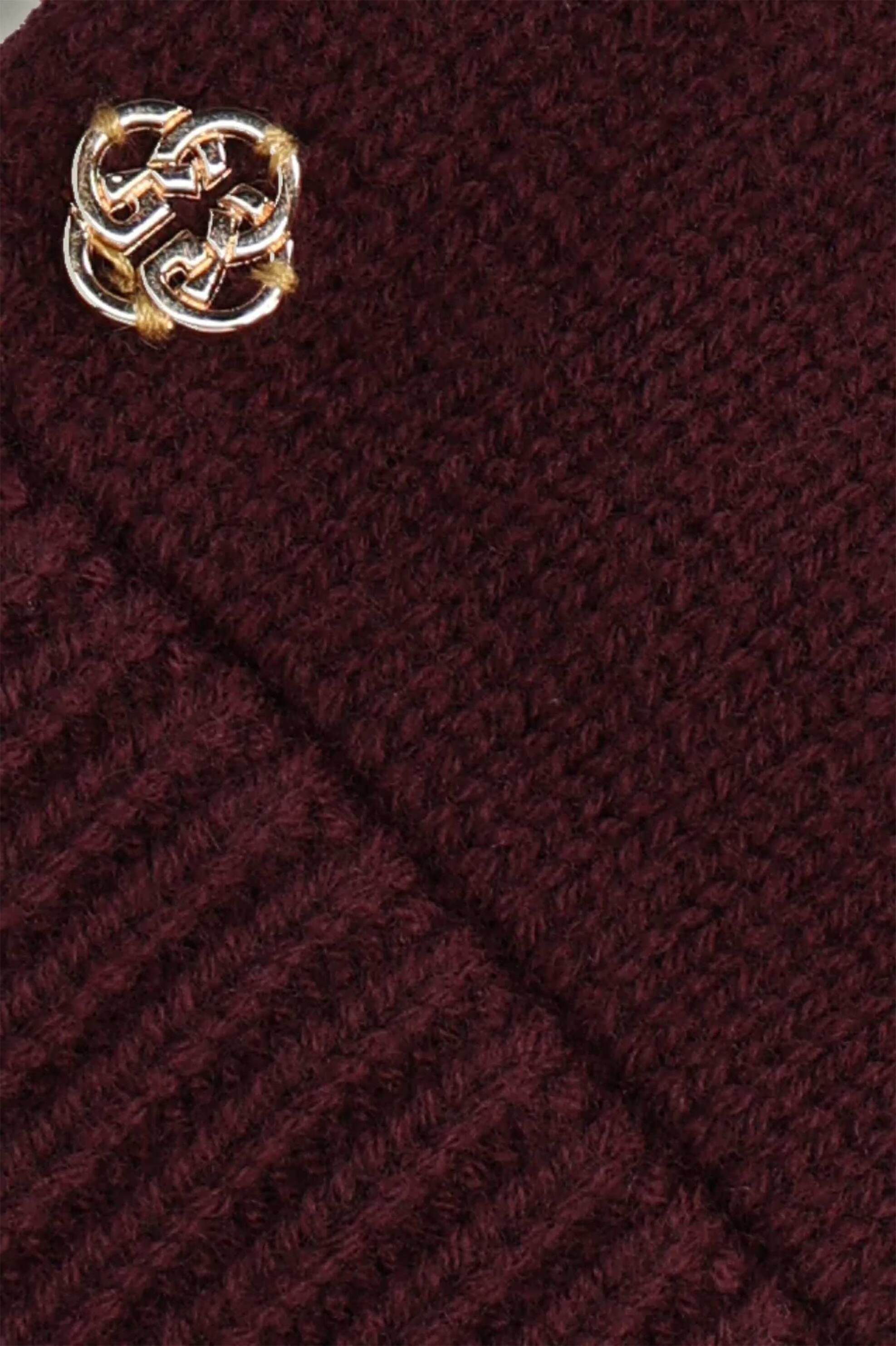 Gant Γυναικεία Μάλλινα Γάντια με Μεταλλικό Monogram - 4930023 Μπορντό Σκούρο