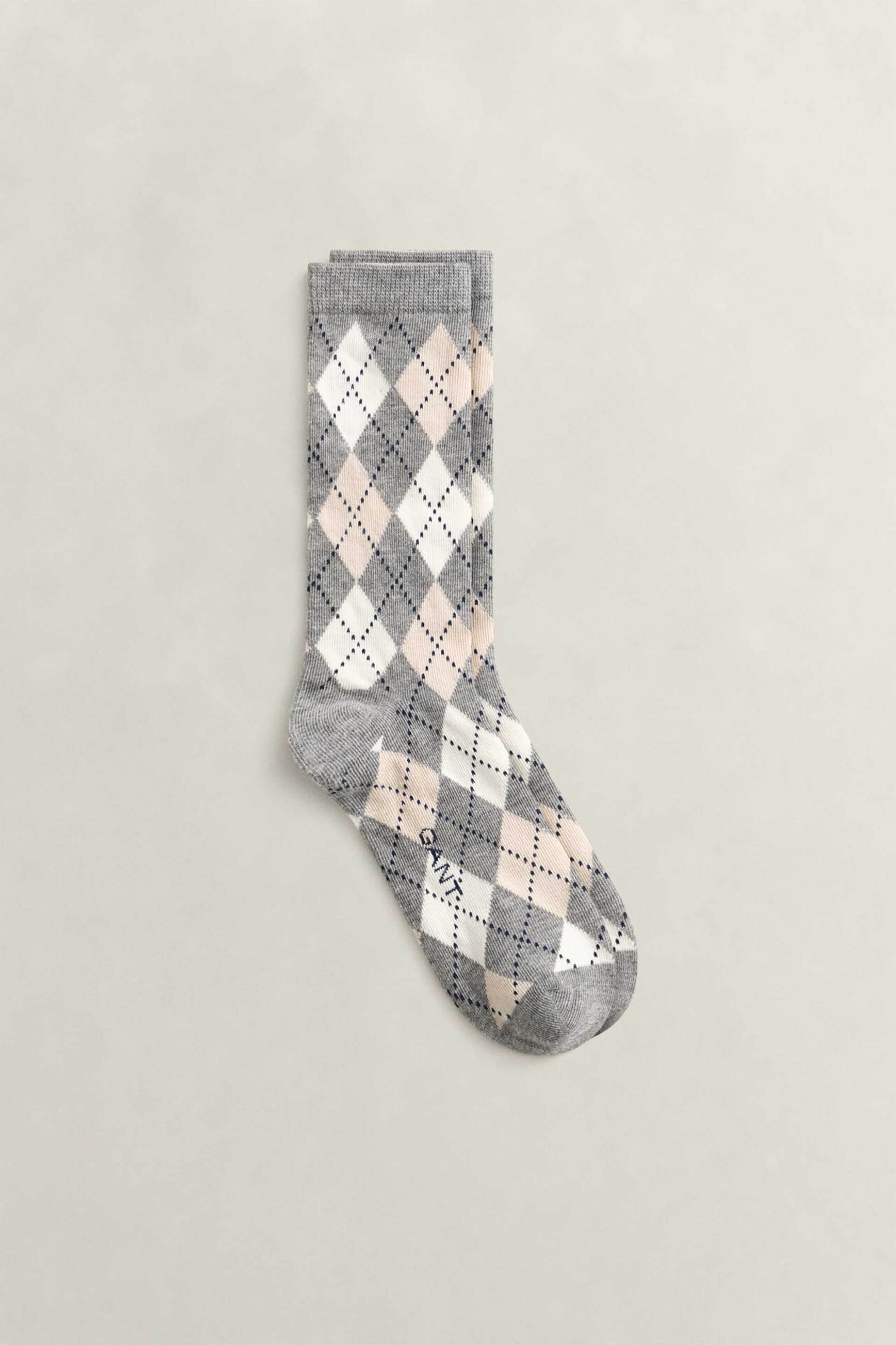 Gant γυναικείες μακριές κάλτσες με argyle pattern - 4960294 Γκρι