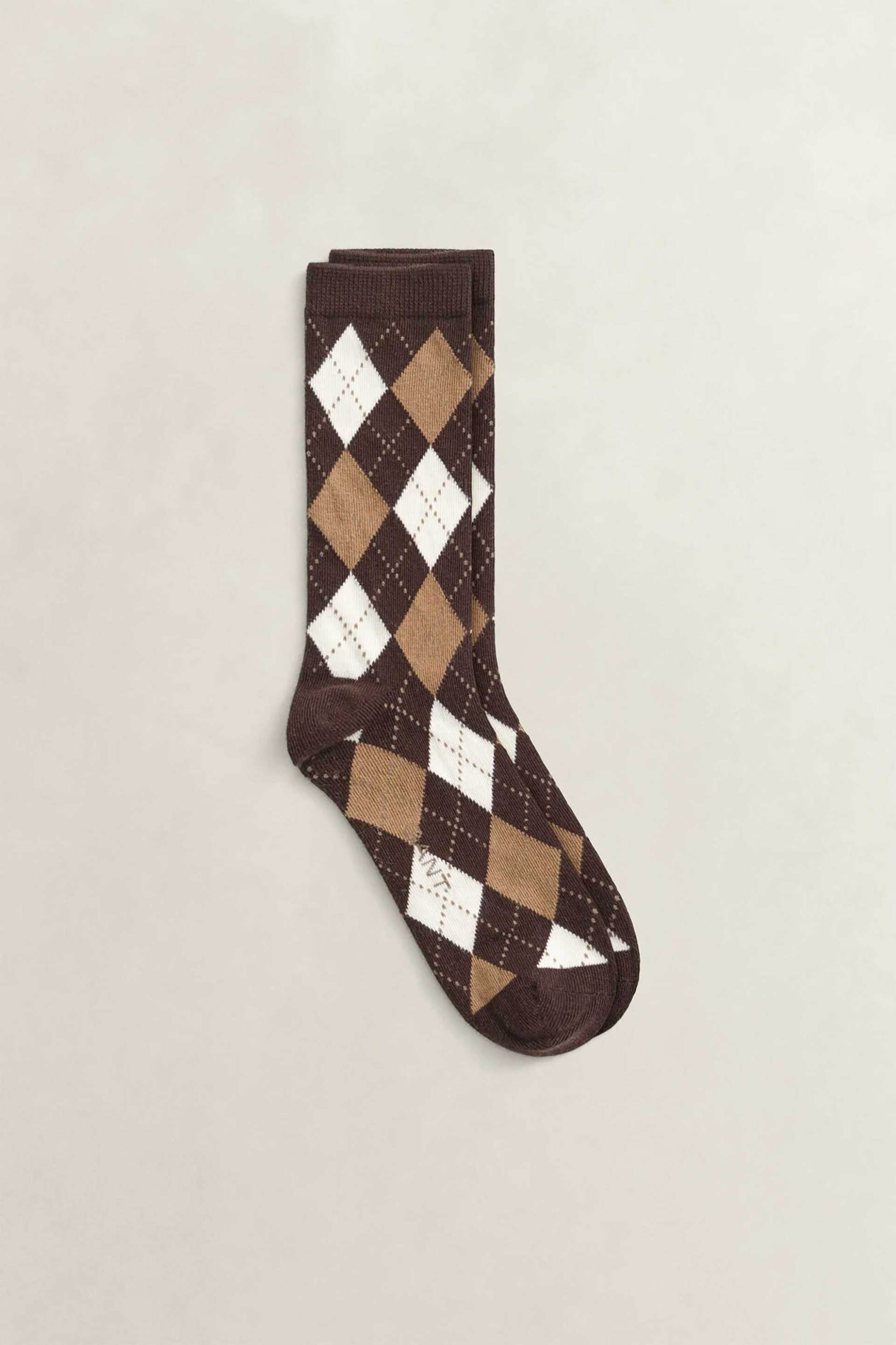 Gant γυναικείες μακριές κάλτσες με argyle pattern - 4960294 Καφέ Σκούρο