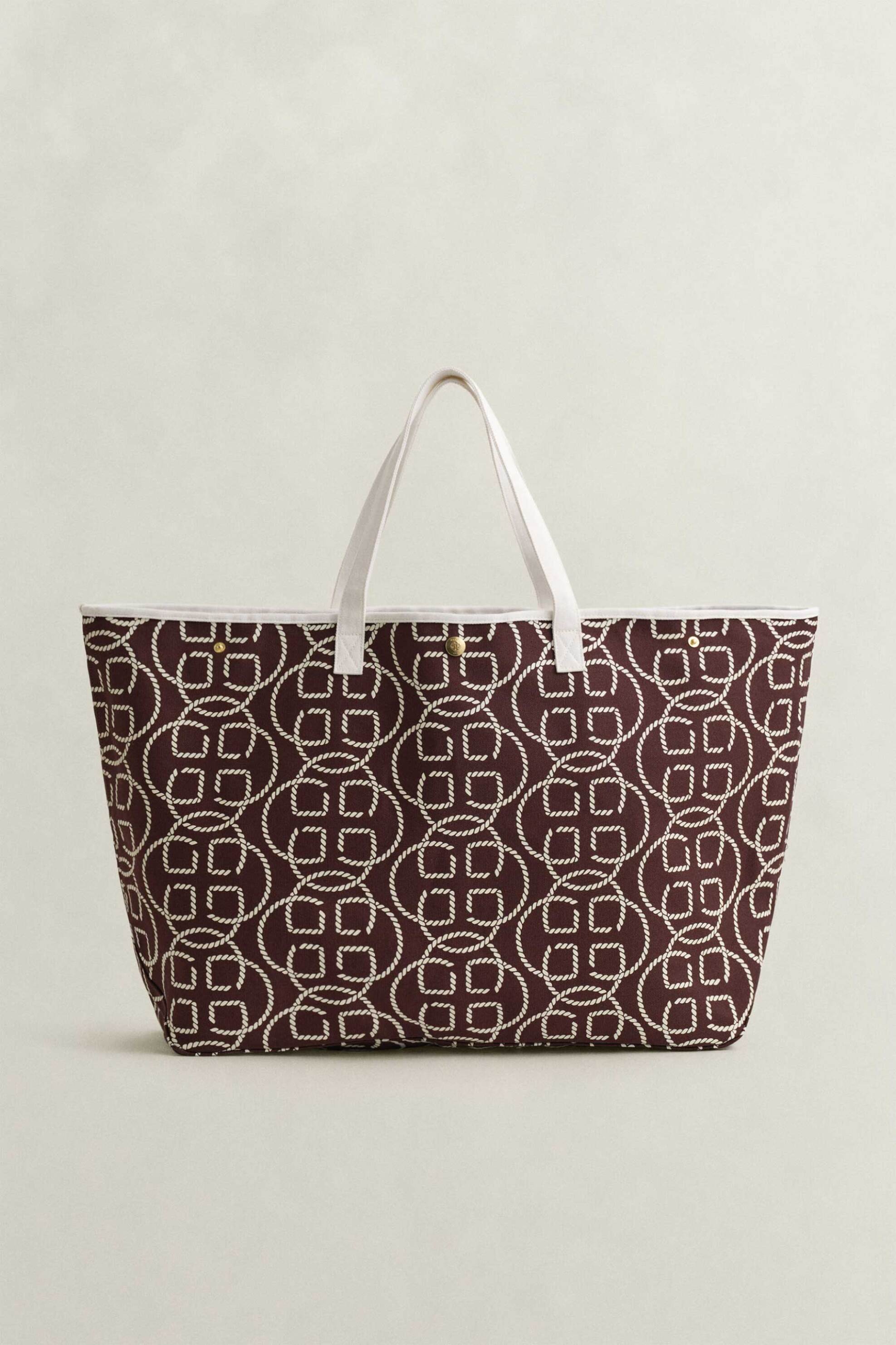 Gant γυναικεία canvas τσάντα θαλάσσης με σχέδιο - 4975139 Καφέ Σκούρο