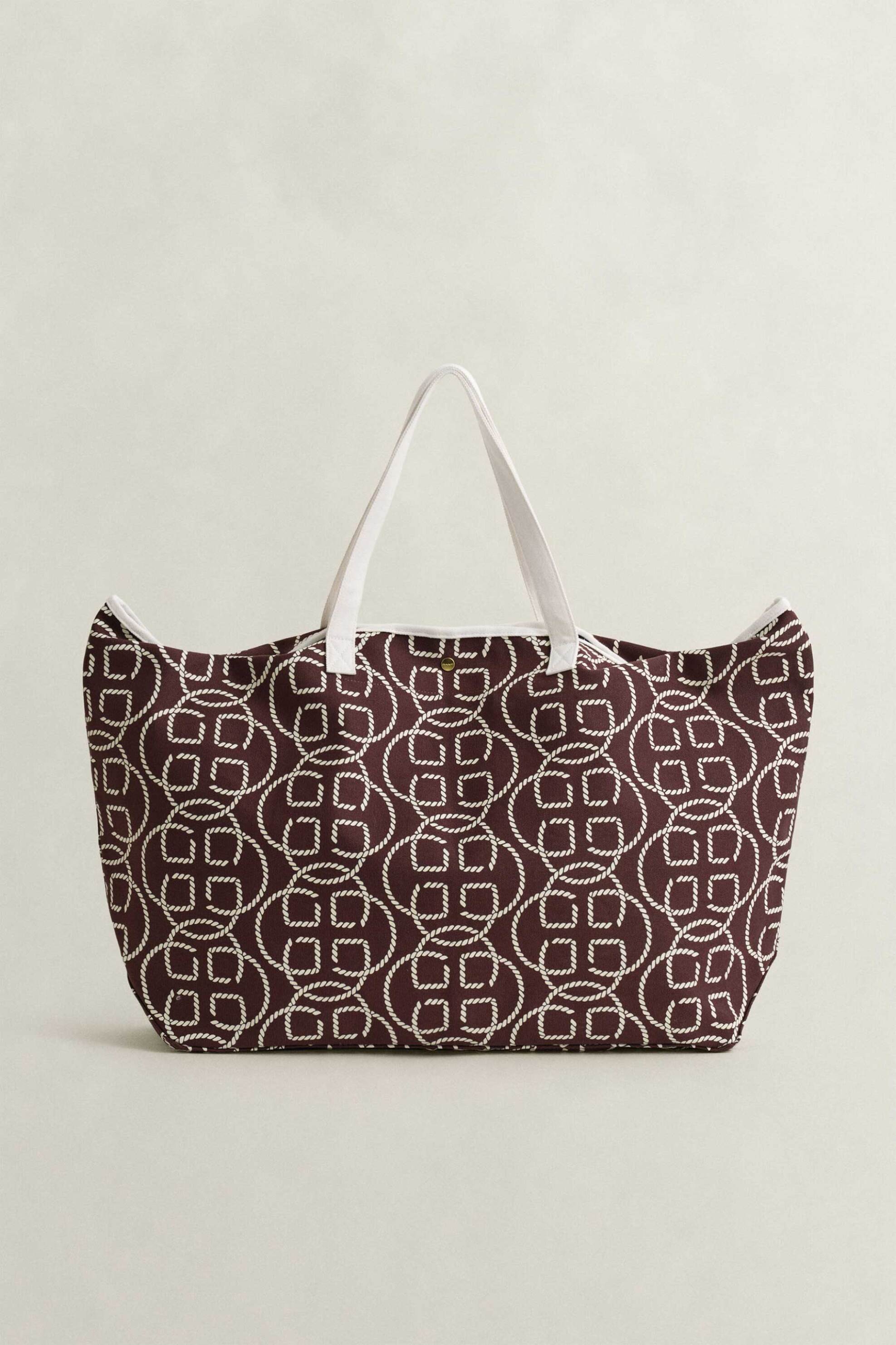 Gant γυναικεία canvas τσάντα θαλάσσης με σχέδιο - 4975139 Καφέ Σκούρο