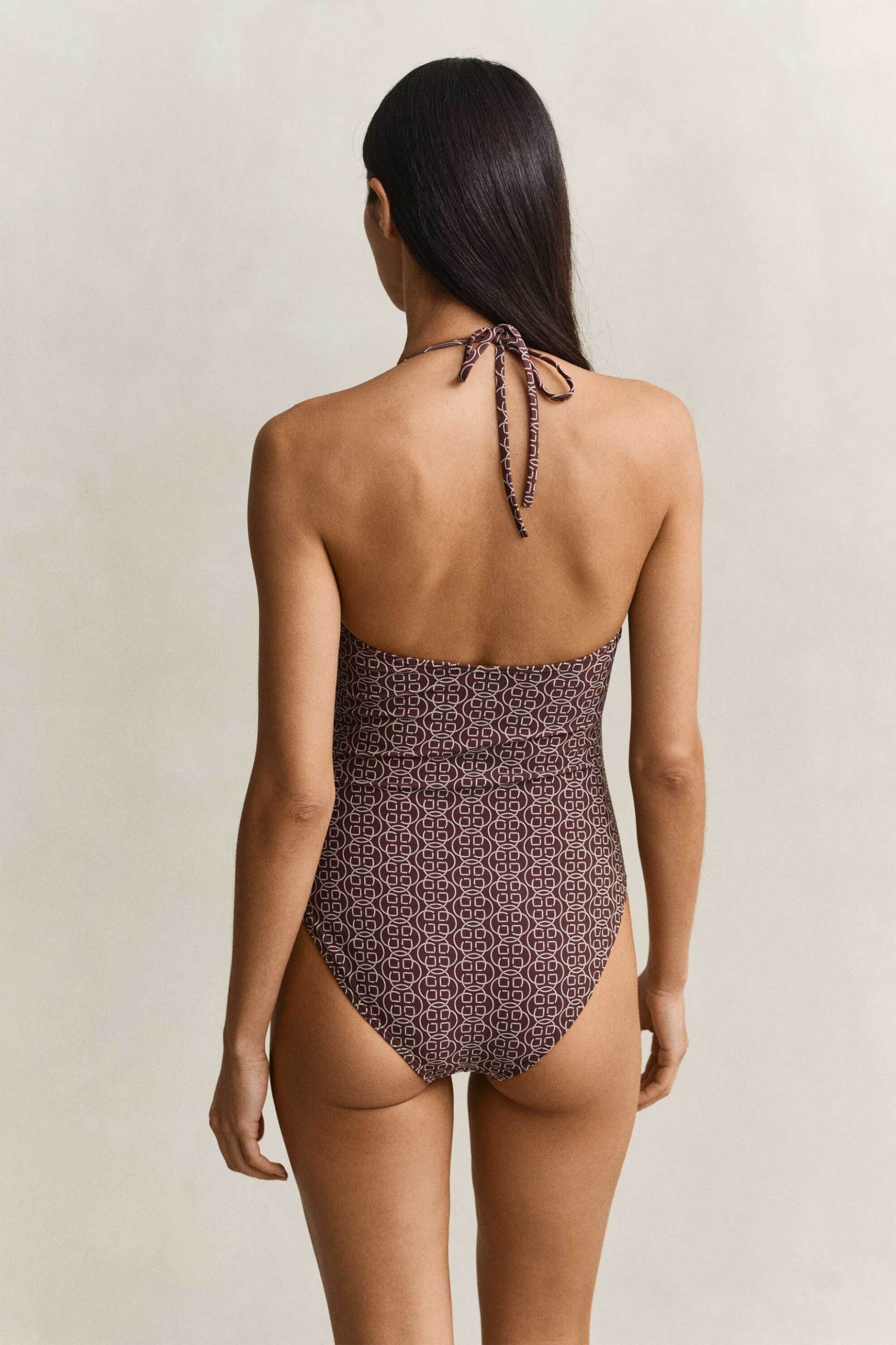 Gant γυναικείο μαγιό ολόσωμο με all-over print Slim Fit - 922614000 Καφέ φωτογραφία