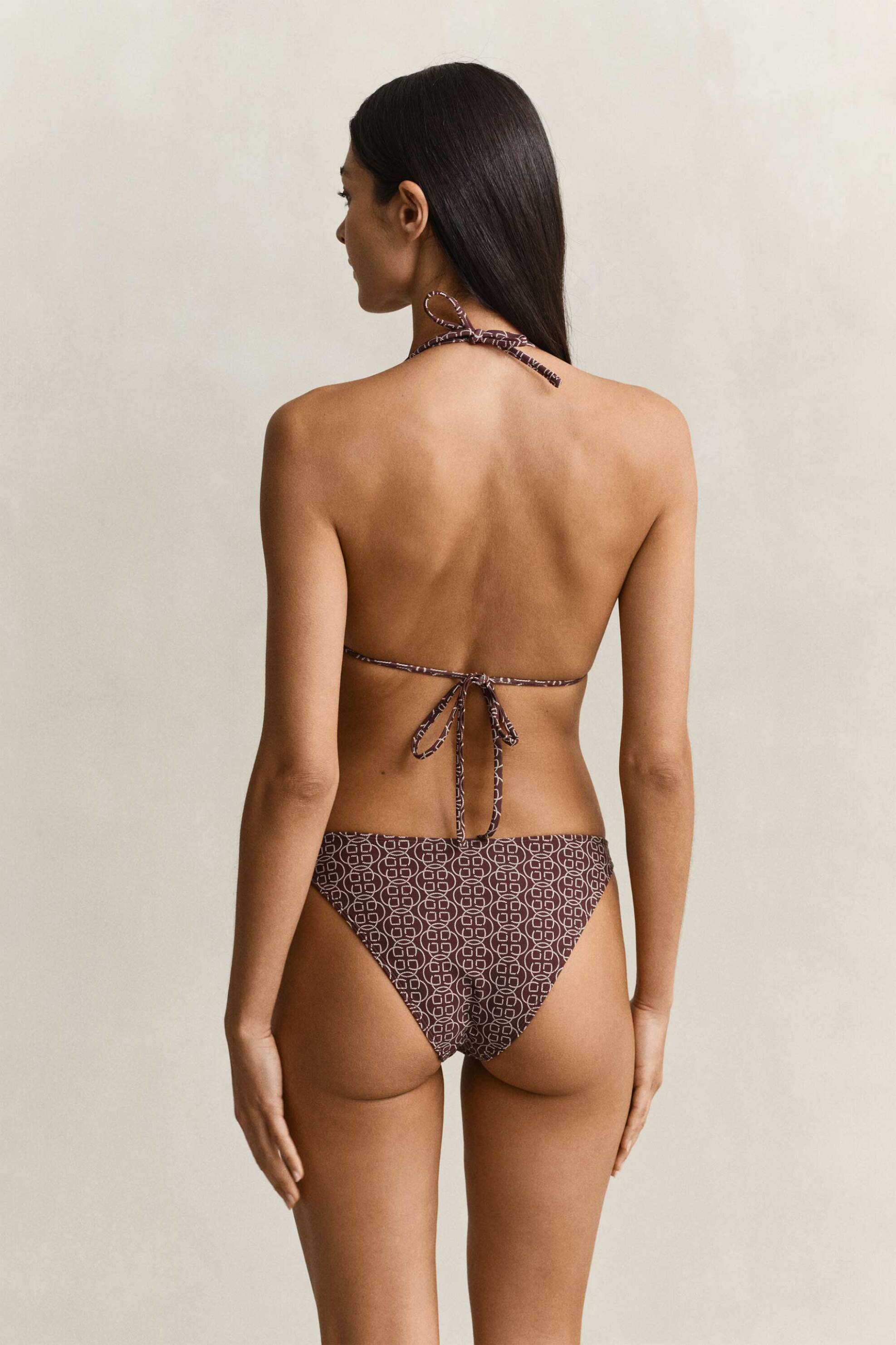 Gant γυναικείο μαγιό μπικίνι τοπ triangle με all-over print Slim Fit - 922614001 Καφέ φωτογραφία