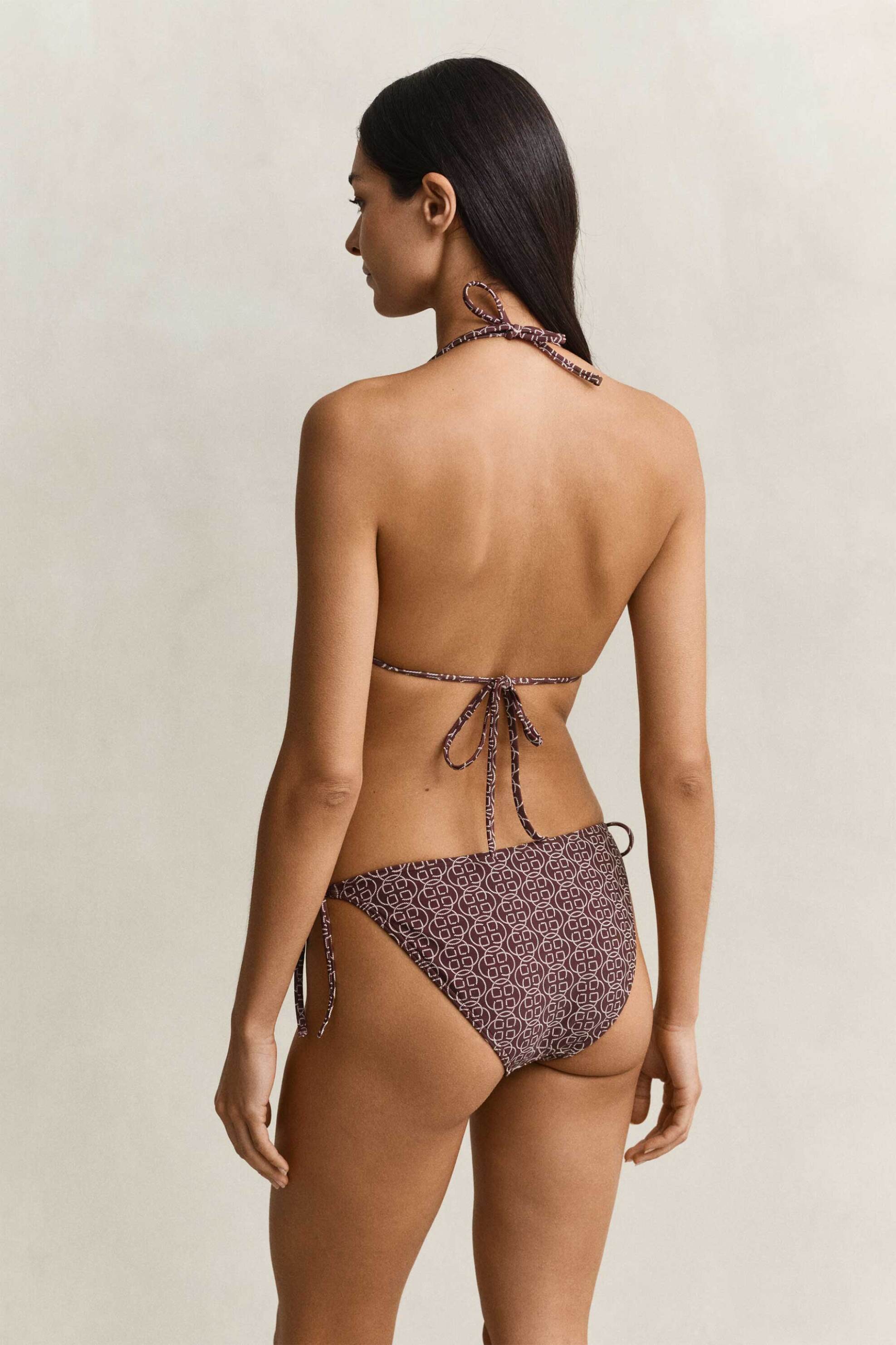 Gant γυναικείο μαγιό μπικίνι σλιπ με all-over print Slim Fit - 922614002 Καφέ φωτογραφία