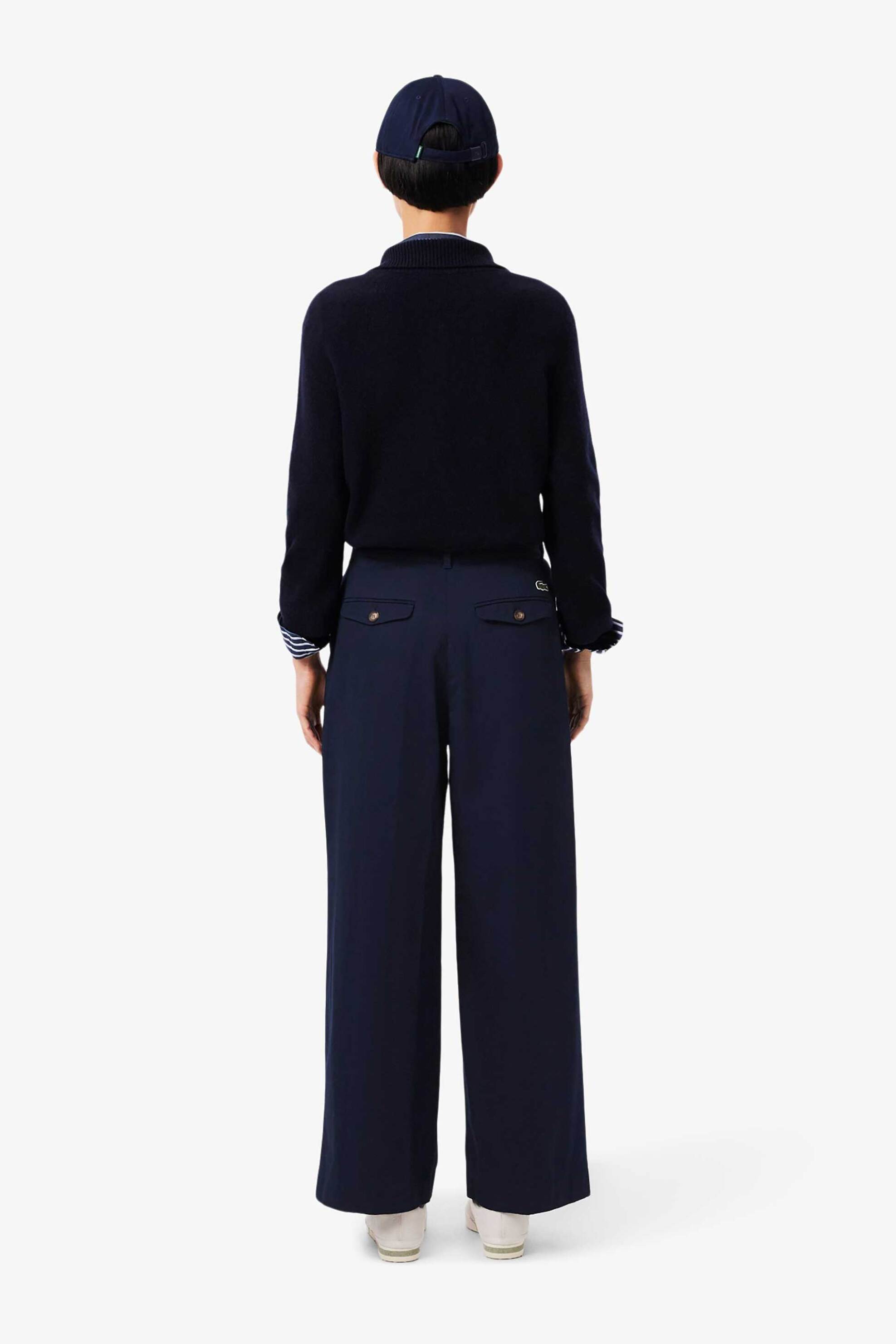 Lacoste γυναικείο chino παντελόνι stretch gabardine Loose Fit - HF0205-00 Μπλε Σκούρο φωτογραφία