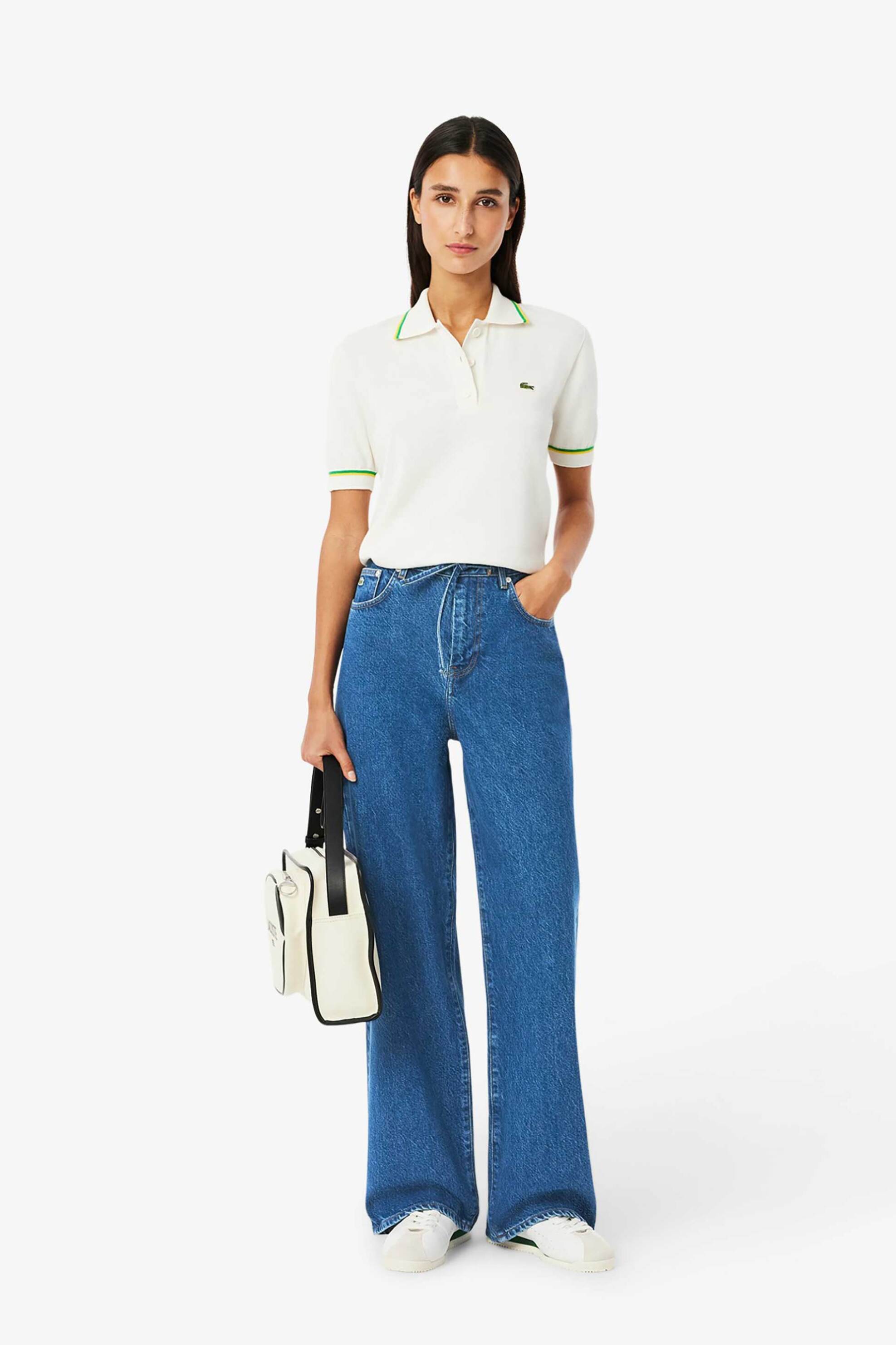 Lacoste γυναικείο τζιν παντελόνι πεντάτσεπο Wide Leg - HF0206-00 Μπλε