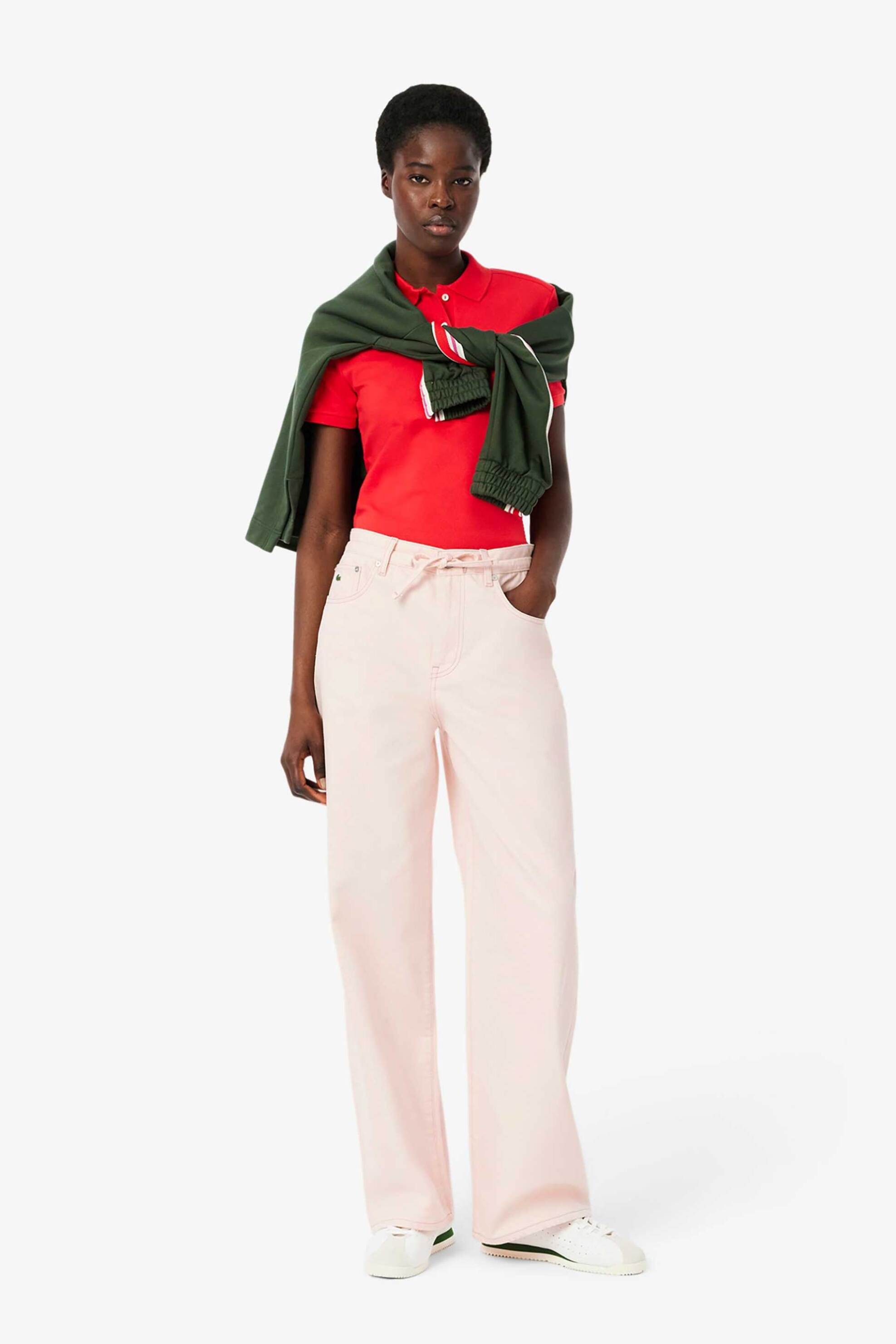 LACOSTE Lacoste γυναικείο τζιν παντελόνι πεντάτσεπο Wide Leg - HF0206-00 Ροζ Ανοιχτό