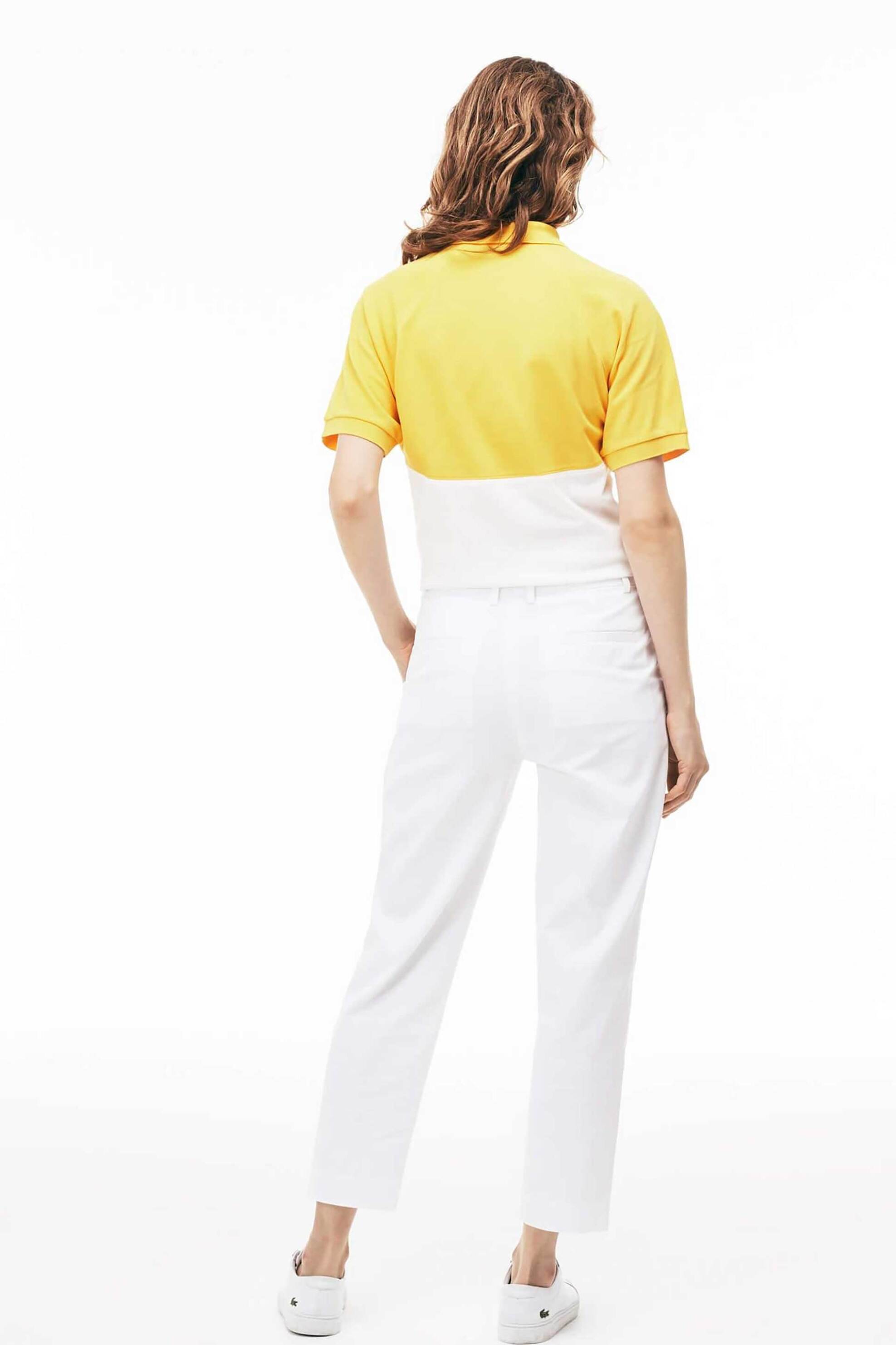 Lacoste γυναικείο παντελόνι με πιέτες μονόχρωμο - HF2970 Λευκό φωτογραφία