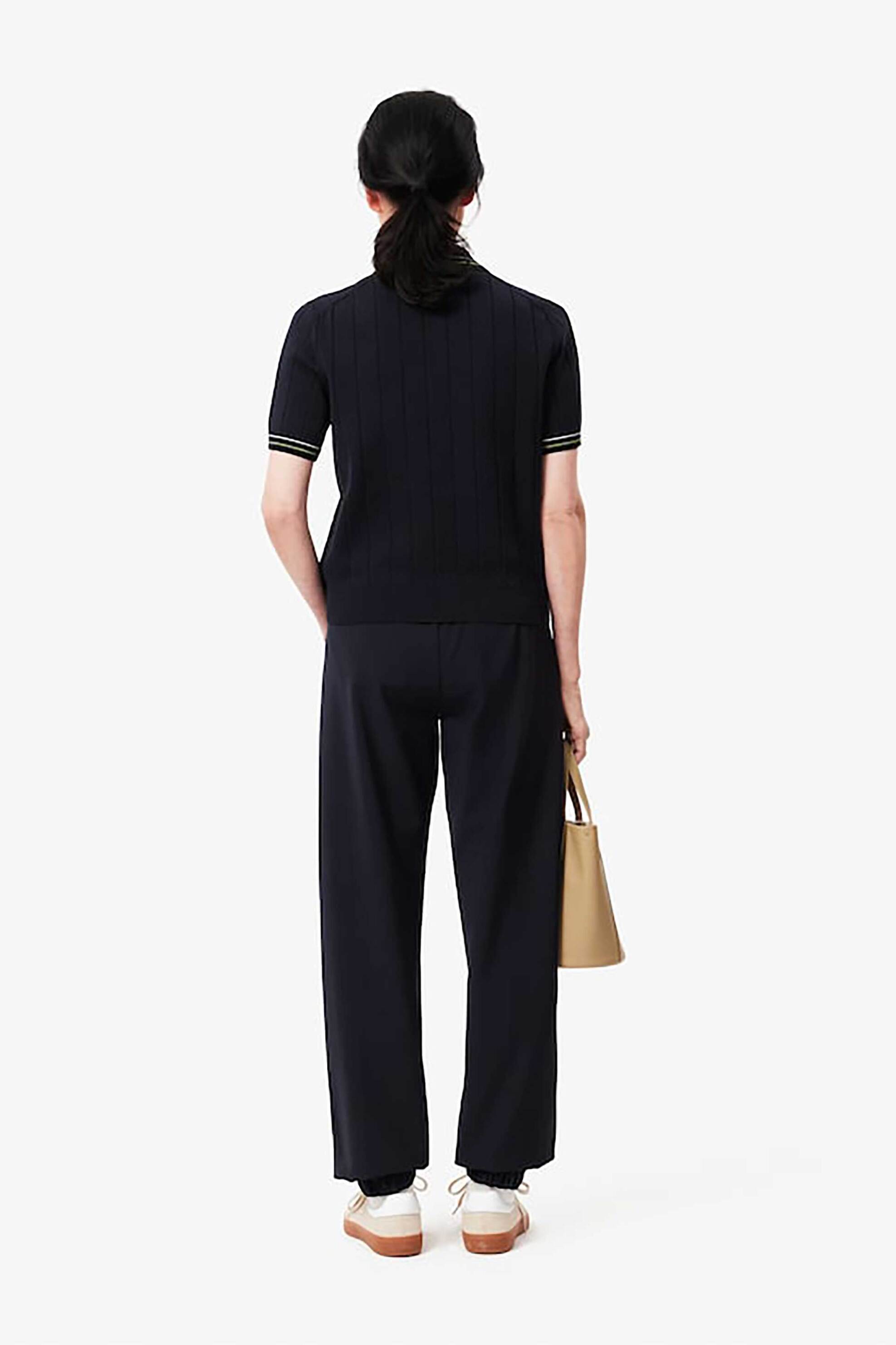 Lacoste γυναικείο casual παντελόνι με ελαστική μέση Oversized Fit - HF3281-00 Μπλε Σκούρο φωτογραφία