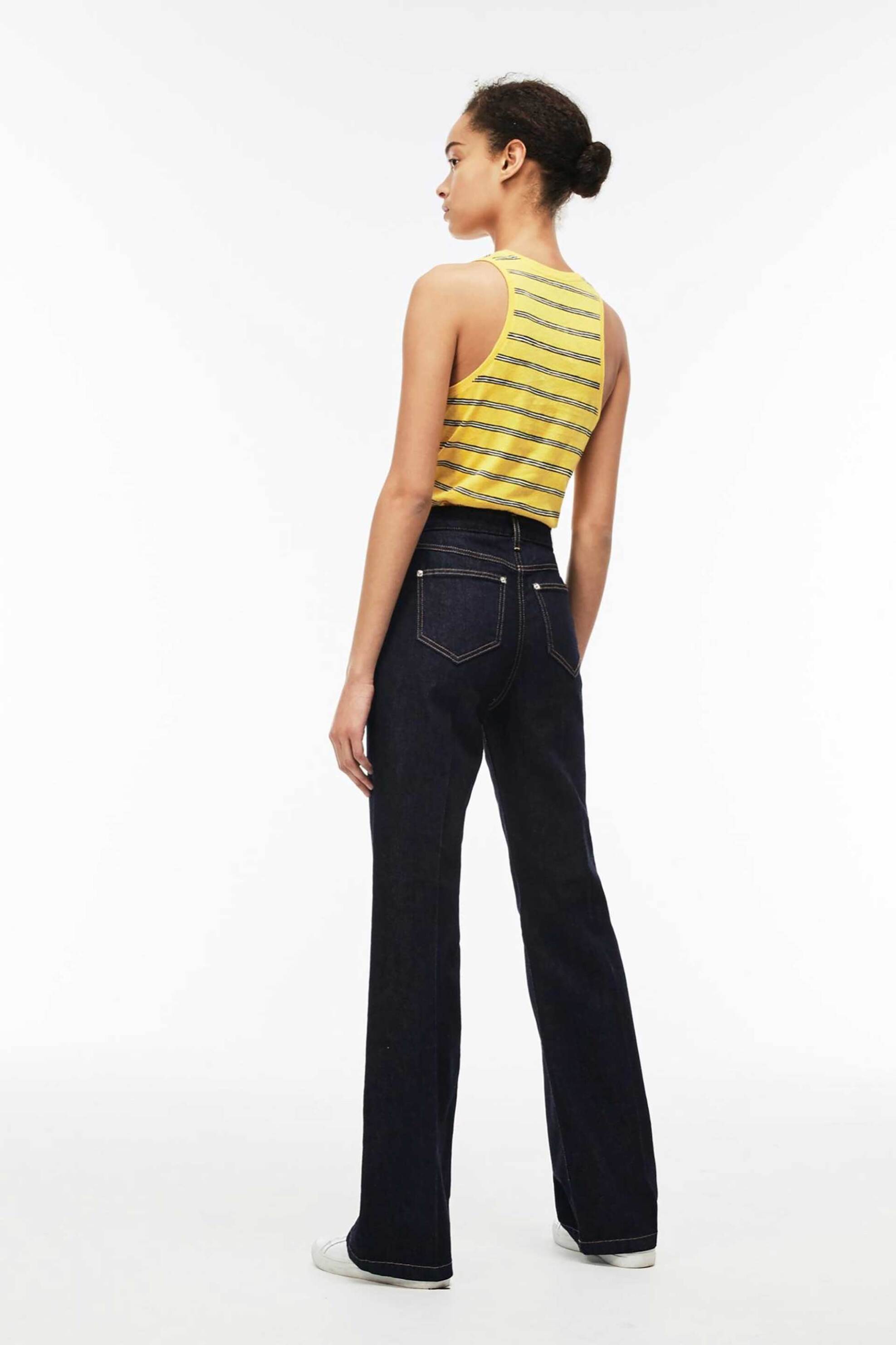 Lacoste γυναικείο παντελόνι τζιν ψηλόμεσο Boot Cut - HF3965 Μπλε Σκούρο φωτογραφία