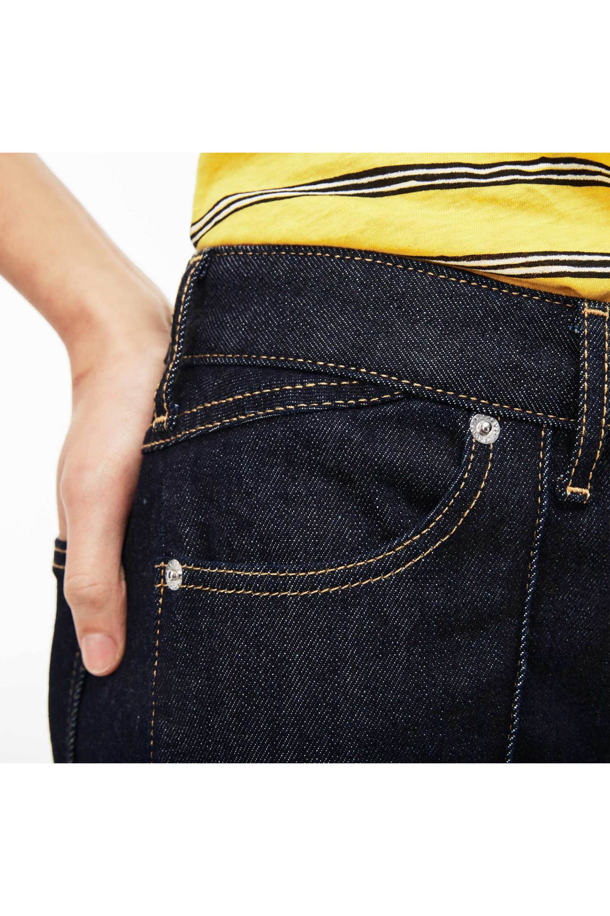 LACOSTE Lacoste γυναικείο παντελόνι τζιν ψηλόμεσο Boot Cut - HF3965 Μπλε Σκούρο - 3