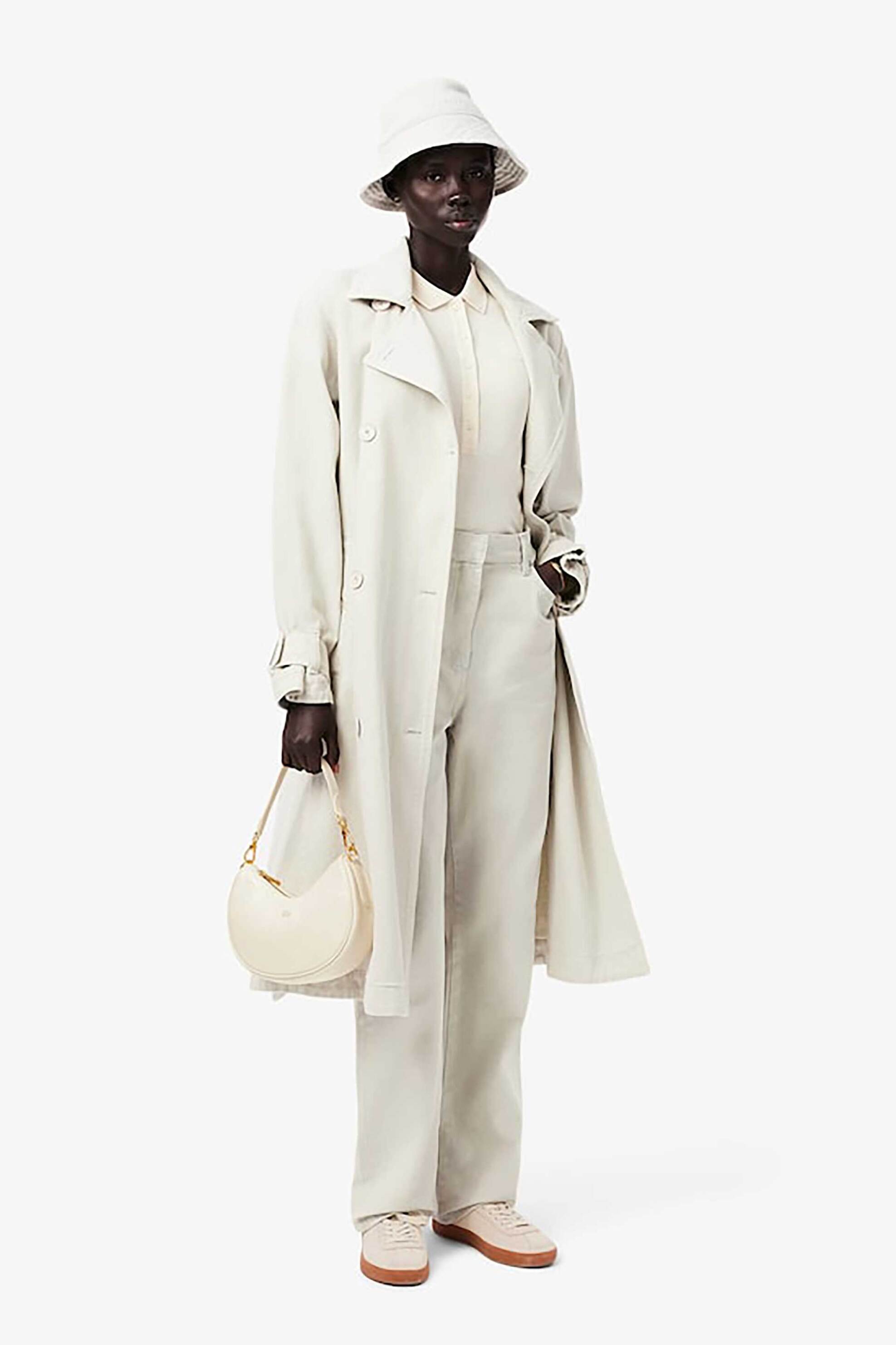 Lacoste γυναικείο ψηλόμεσο τζιν παντελόνι πεντάτσεπο Slim Fit - HF4168-00 Κρέμ φωτογραφία