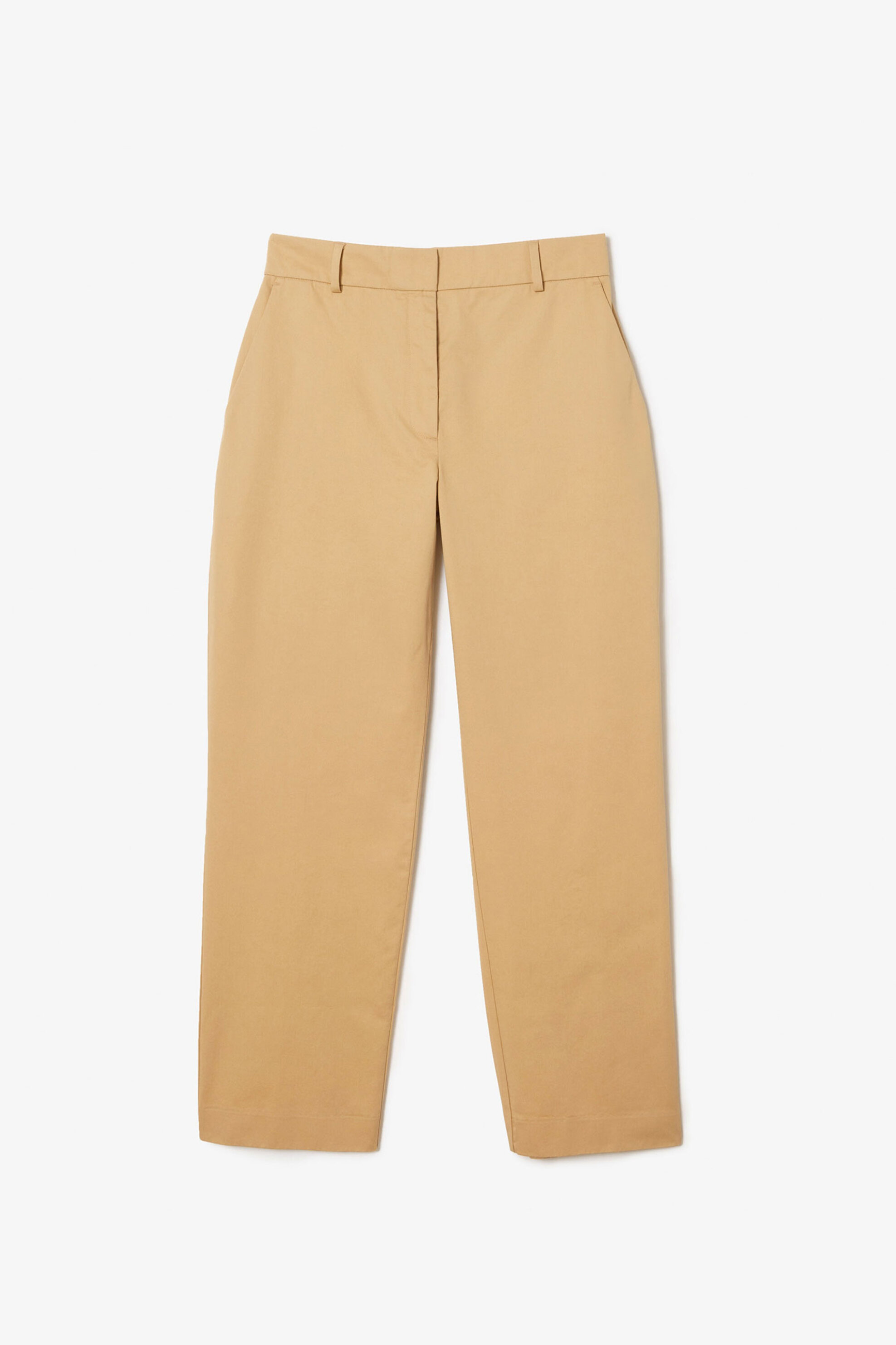 Lacoste γυναικείο chino παντελόνι μονόχρωμο με ανάγλυφη λεπτομέρεια πίσω - HF7111 Μπεζ φωτογραφία