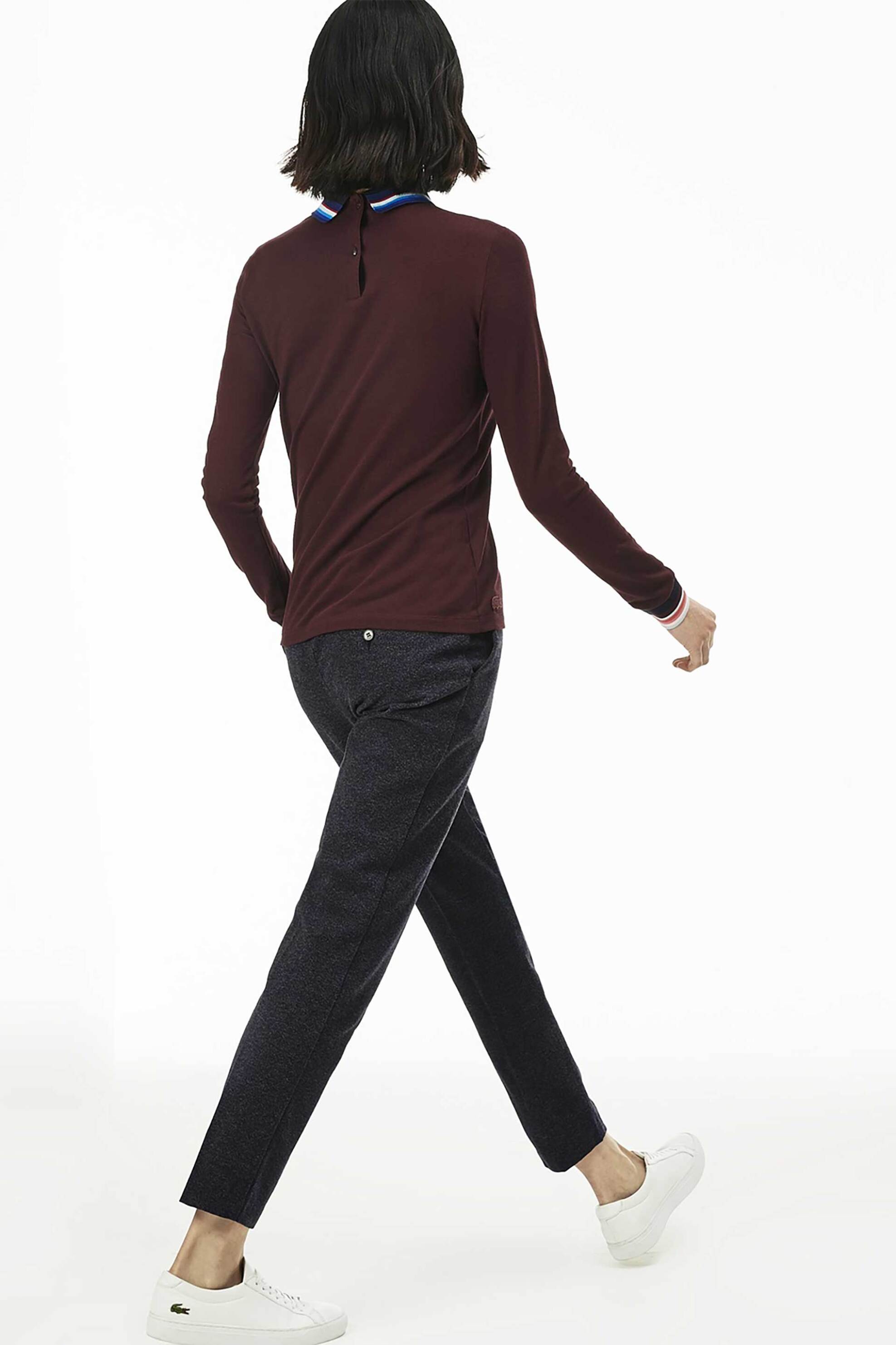 Lacoste γυναικείο tweed παντελόνι μονόχρωμο - HF7837 Ανθρακί φωτογραφία