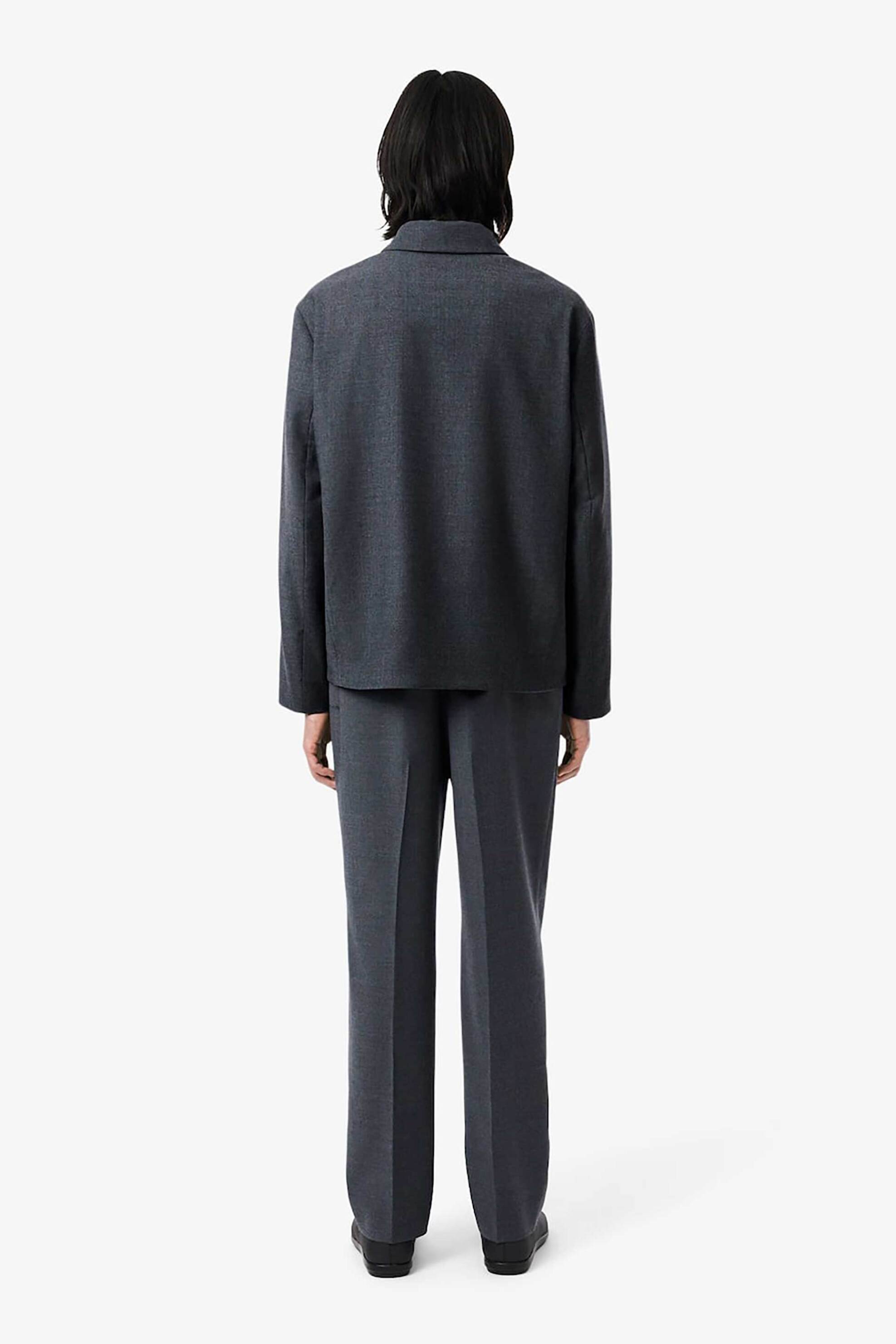 Lacoste Ανδρικό Μάλλινο Επίσημο Παντελόνι Regular Fit - Hh0410 Γκρι Σκούρο