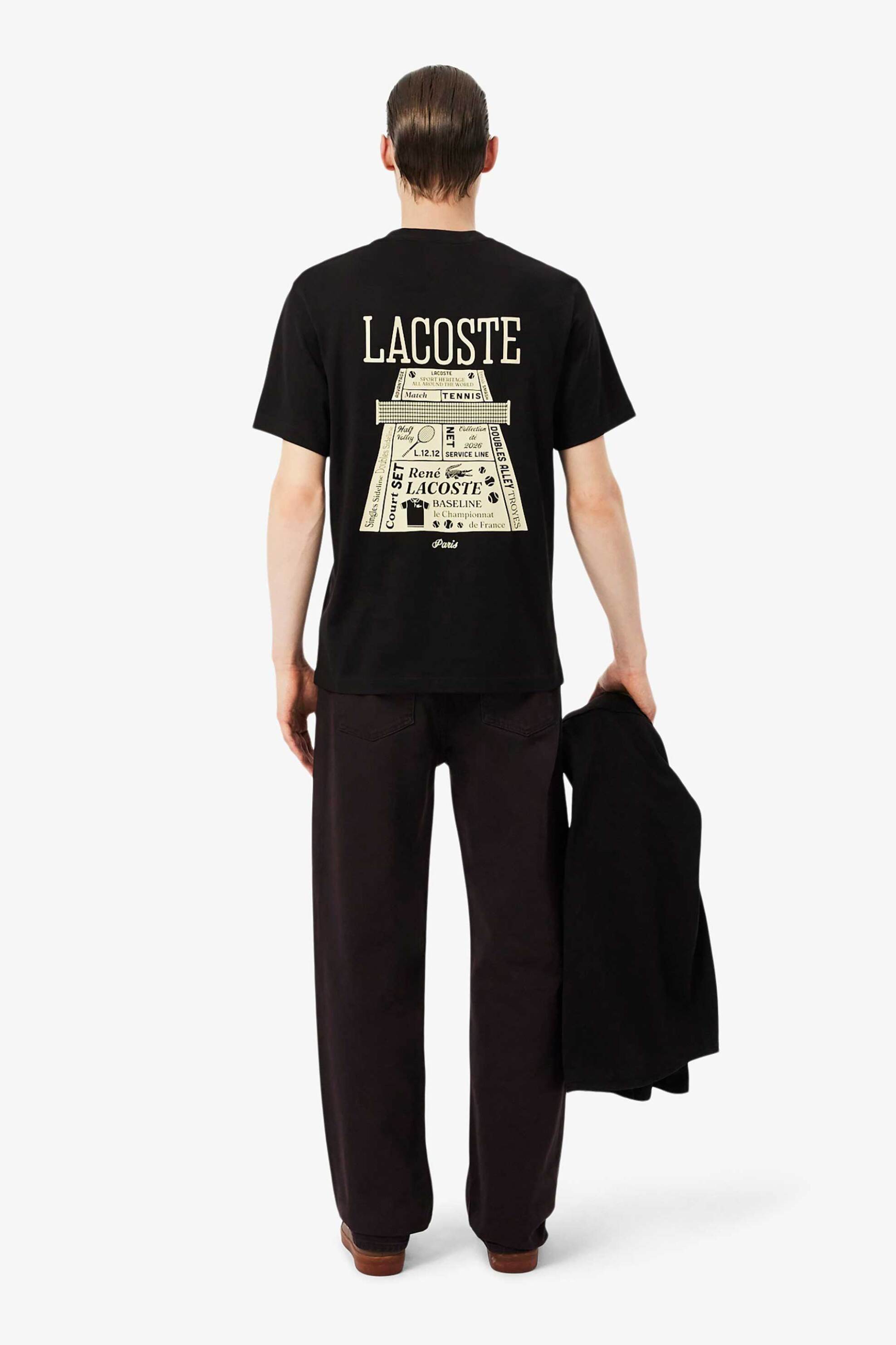 Lacoste Ανδρικό Τζιν Παντελόνι Πεντάτσεπο Straight Fit (32L) - Hh0717-00 Καφέ Σκούρο