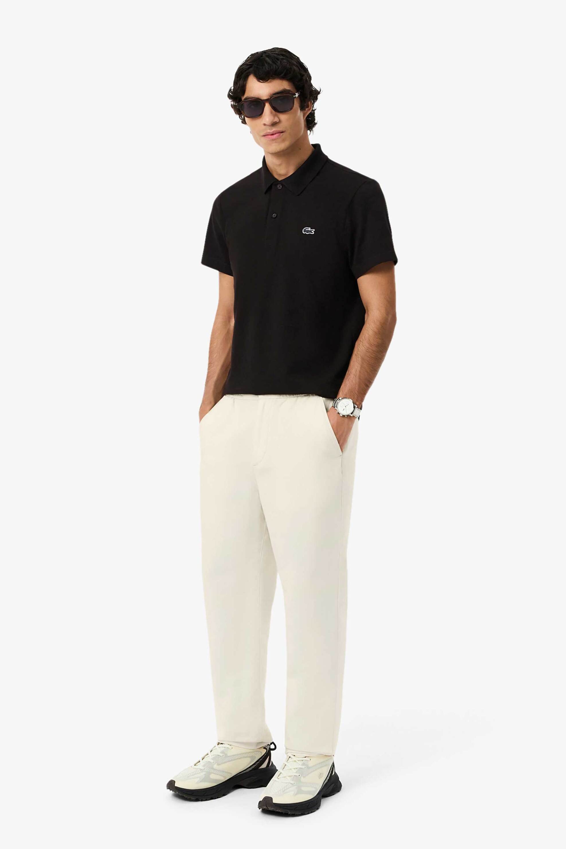 Lacoste ανδρικό παντελόνι chino με λινάρι Regular Fit - HH1972 Εκρού