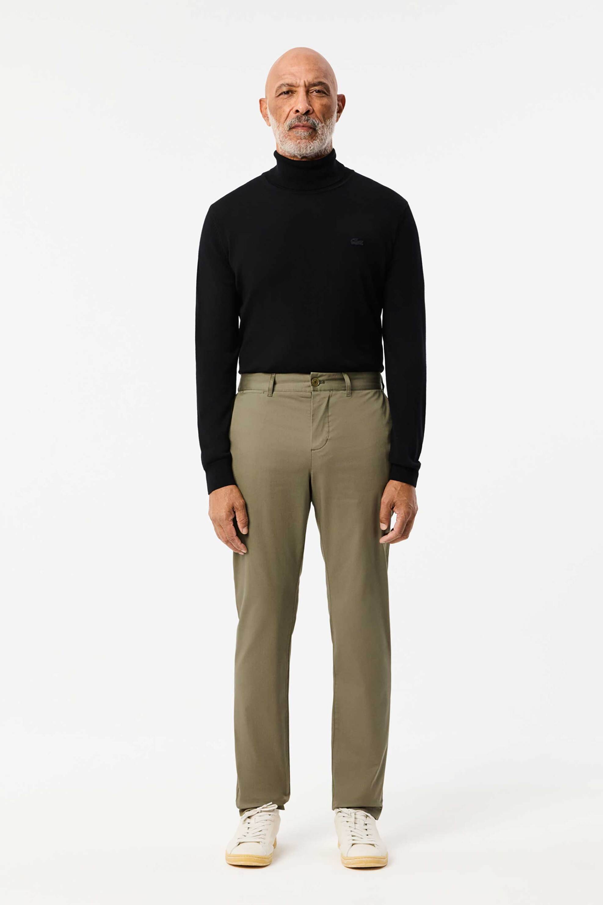 LACOSTE Lacoste ανδρικό παντελόνι chino stretch Slim Fit (34L) - HH3463-00 Λαδί