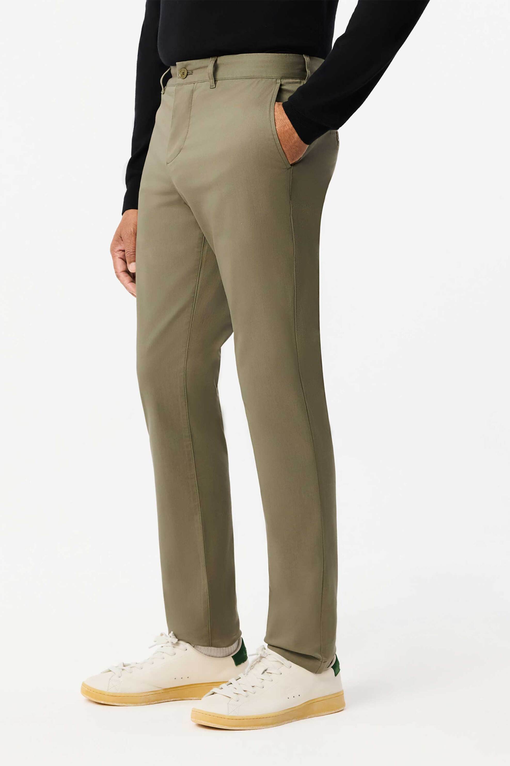 Lacoste ανδρικό παντελόνι chino stretch Slim Fit (34L) - HH3463-00 Λαδί φωτογραφία