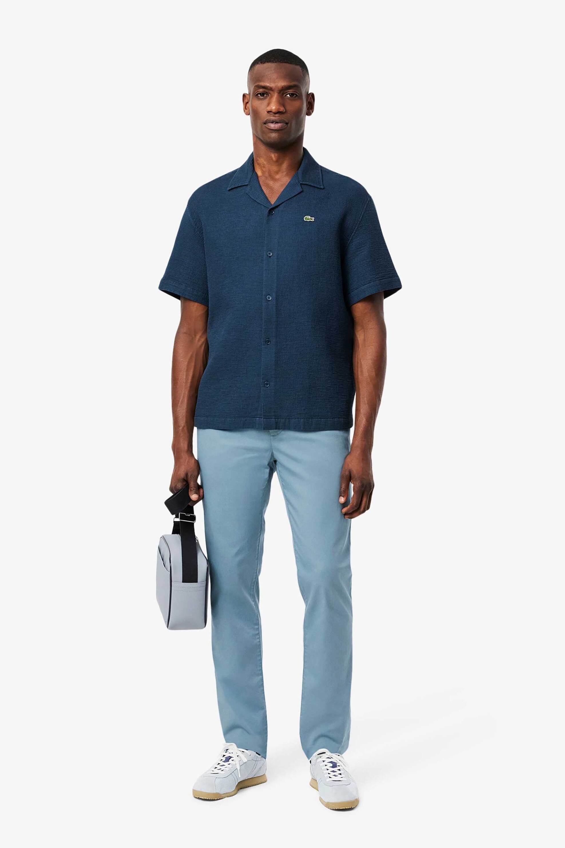 LACOSTE Lacoste ανδρικό παντελόνι chino stretch Slim Fit (34L) - HH3463-00 Μπλε Ανοιχτό