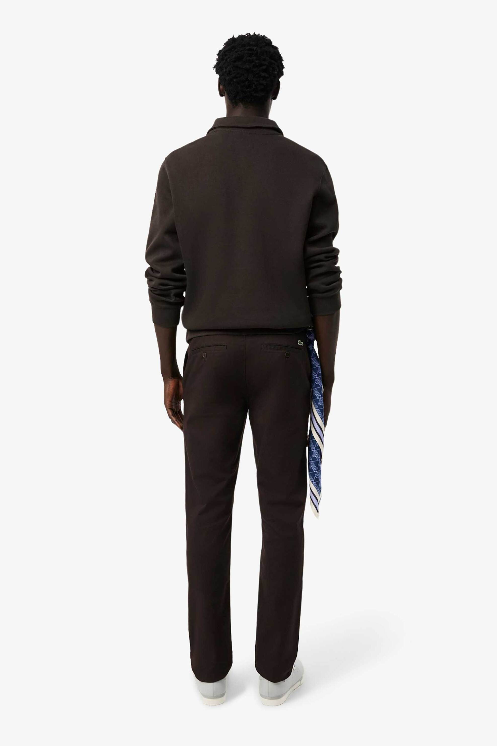 Lacoste ανδρικό παντελόνι chino stretch Slim Fit (34L) - HH3463-00 Καφέ Σκούρο φωτογραφία