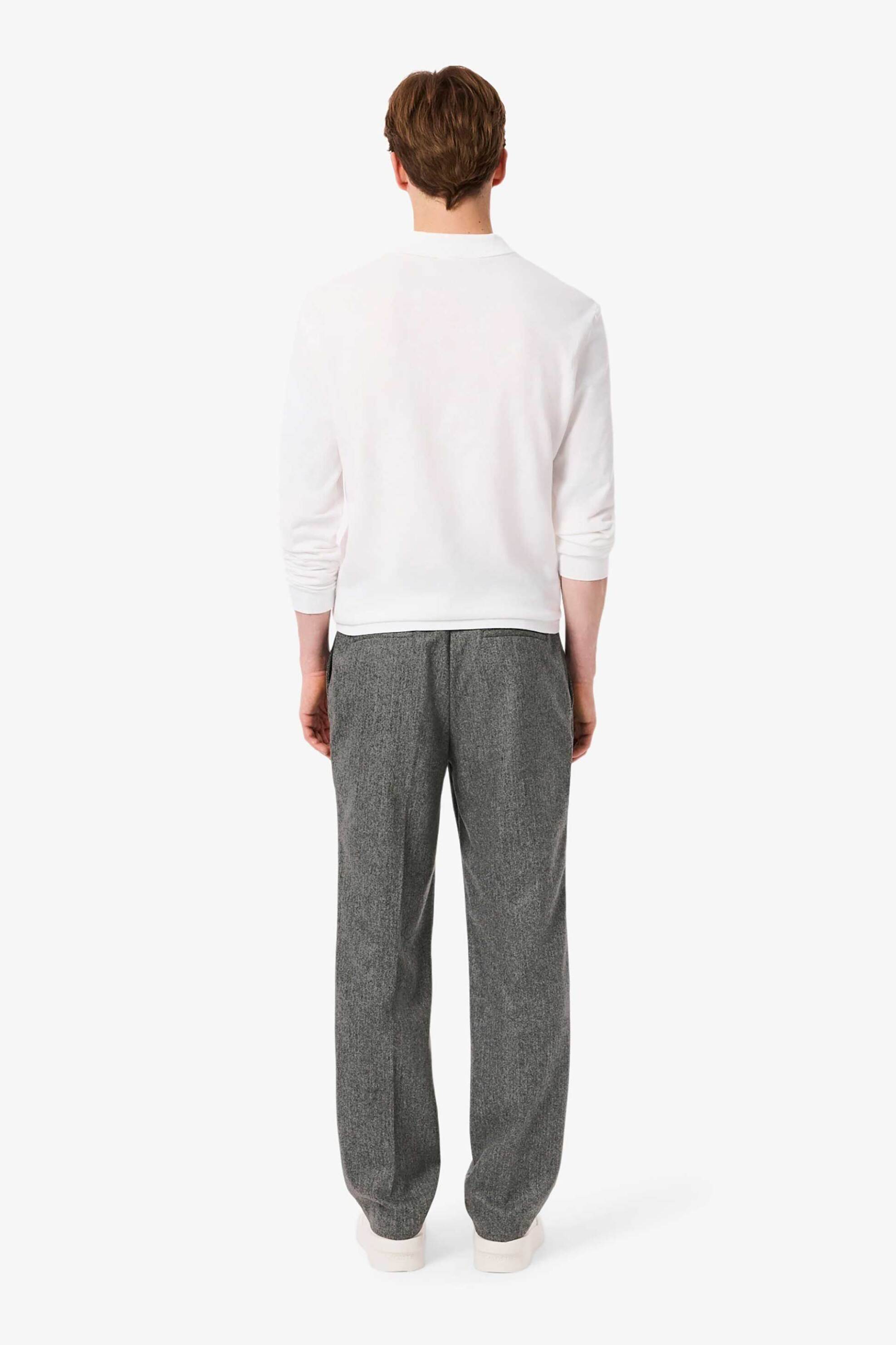 Lacoste ανδρικό μάλλινο παντελόνι ψαροκόκαλο Straight Fit - HH5728-00 Γκρι φωτογραφία