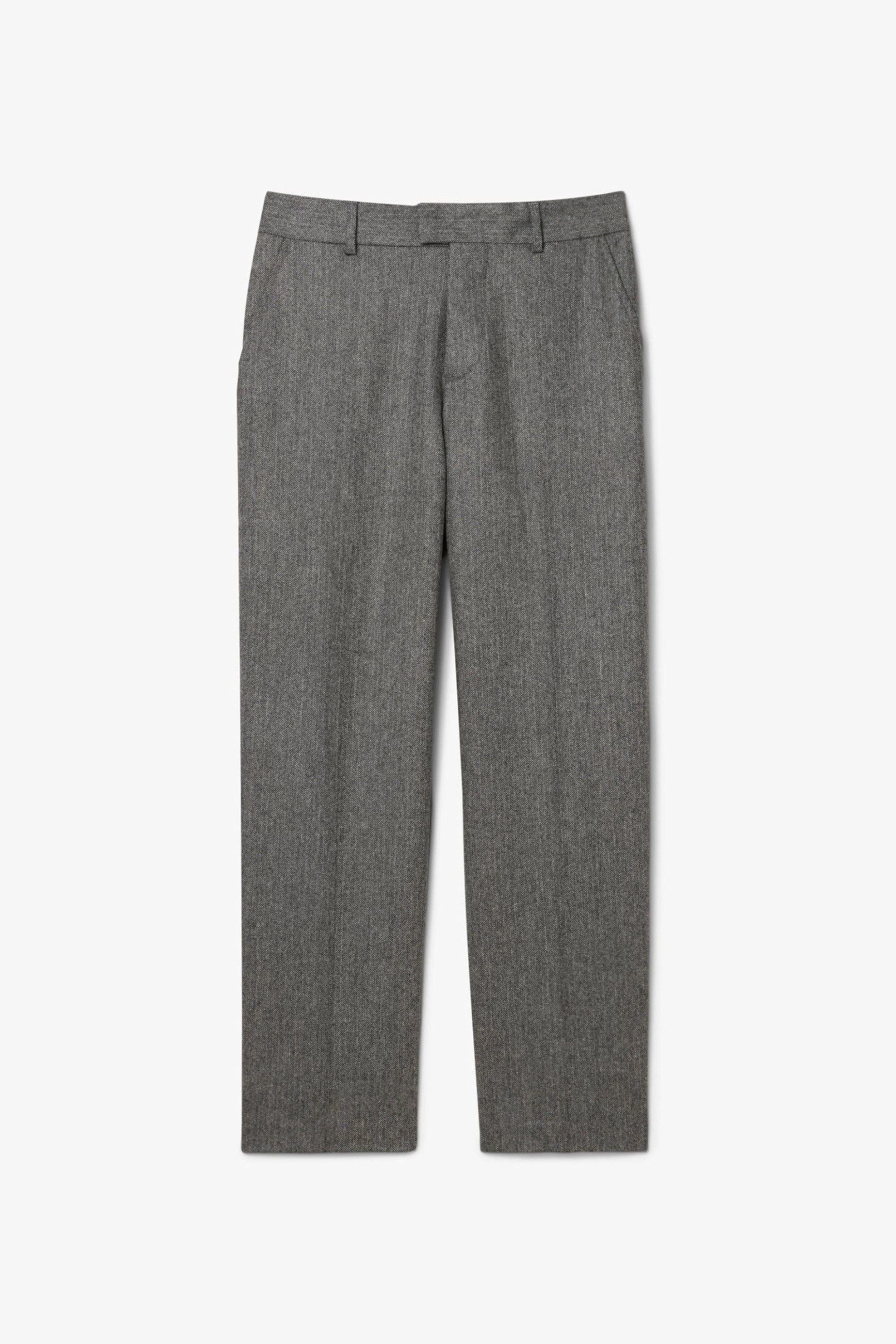 Lacoste ανδρικό μάλλινο παντελόνι ψαροκόκαλο Straight Fit - HH5728-00 Γκρι φωτογραφία