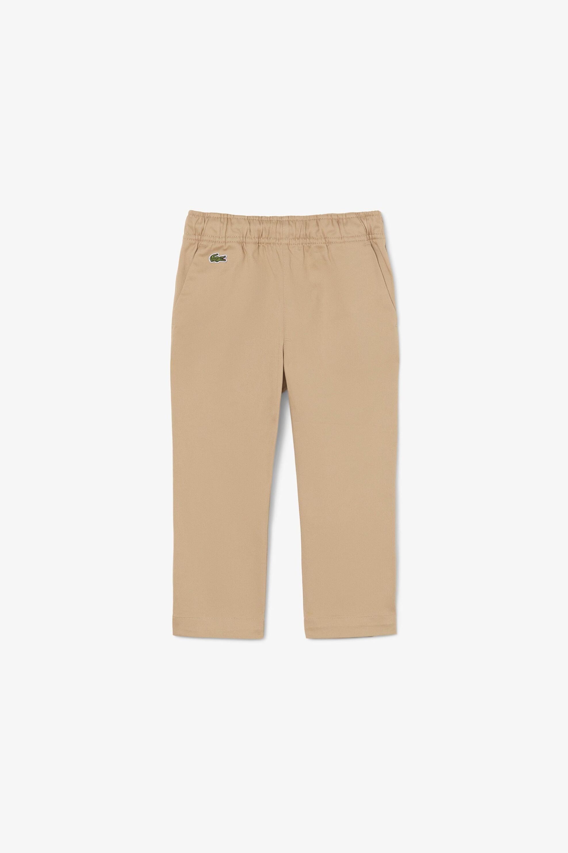 Lacoste Παιδικό Παντελόνι Gabardine με Ελαστική Μέση Και Λογότυπο Regular Fit - Hj0938 Μπεζ
