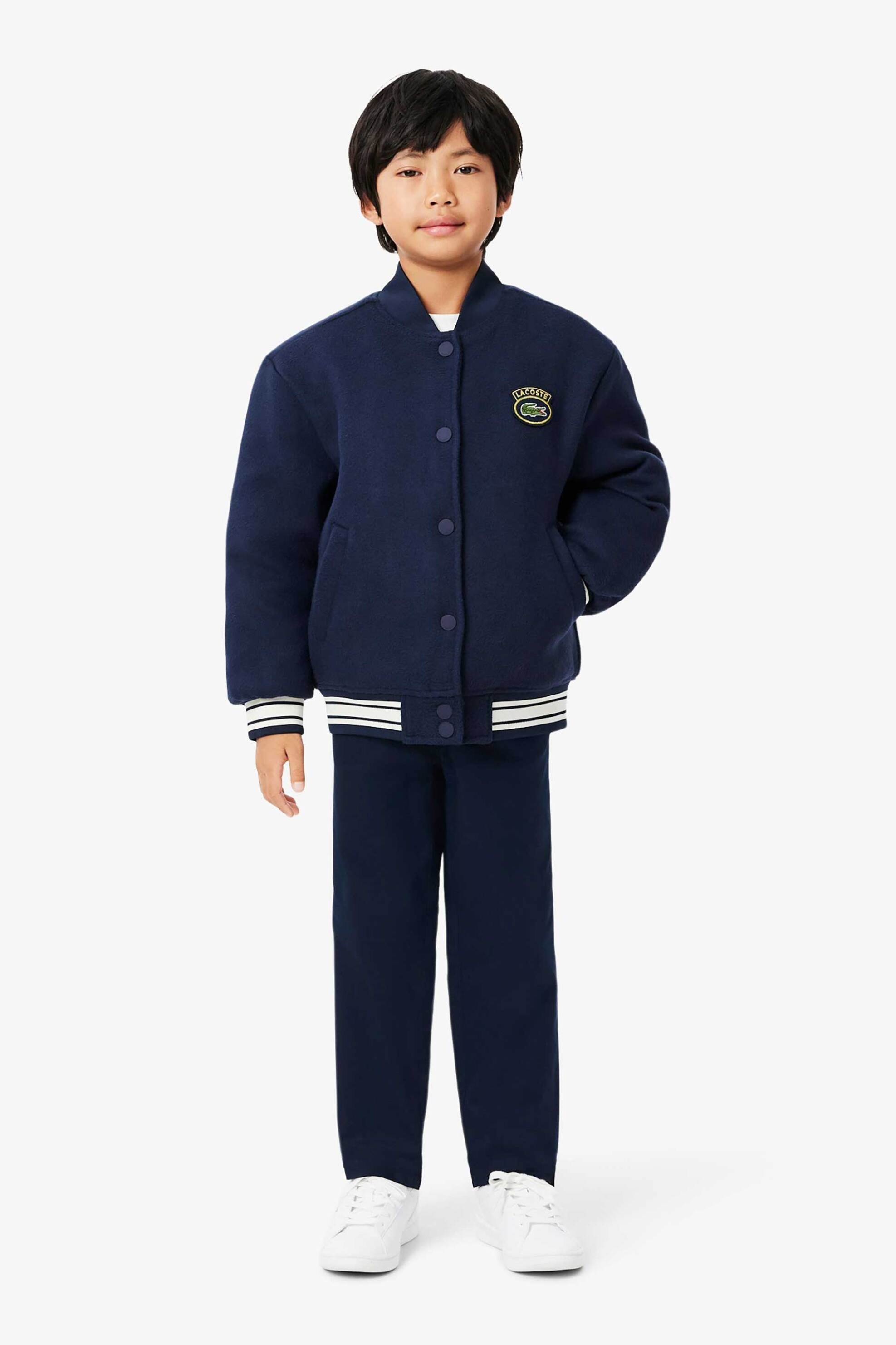 LACOSTE Lacoste παιδικό παντελόνι gabardine με ελαστική μέση και κεντημένο λογότυπο Regular Fit - HJ0939 Μπλε Σκούρο