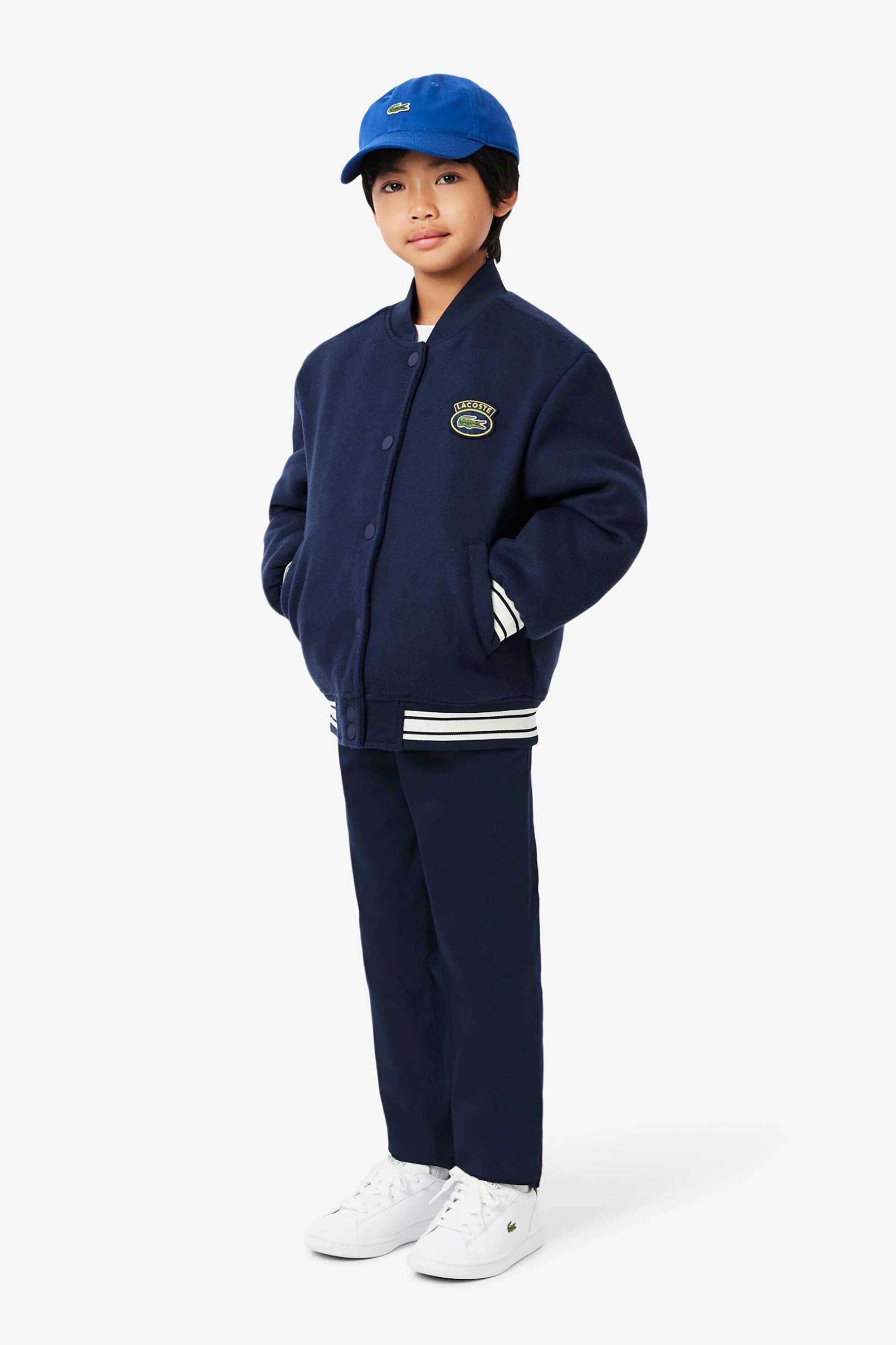 Lacoste παιδικό παντελόνι gabardine με ελαστική μέση και κεντημένο λογότυπο Regular Fit - HJ0939 Μπλε Σκούρο φωτογραφία