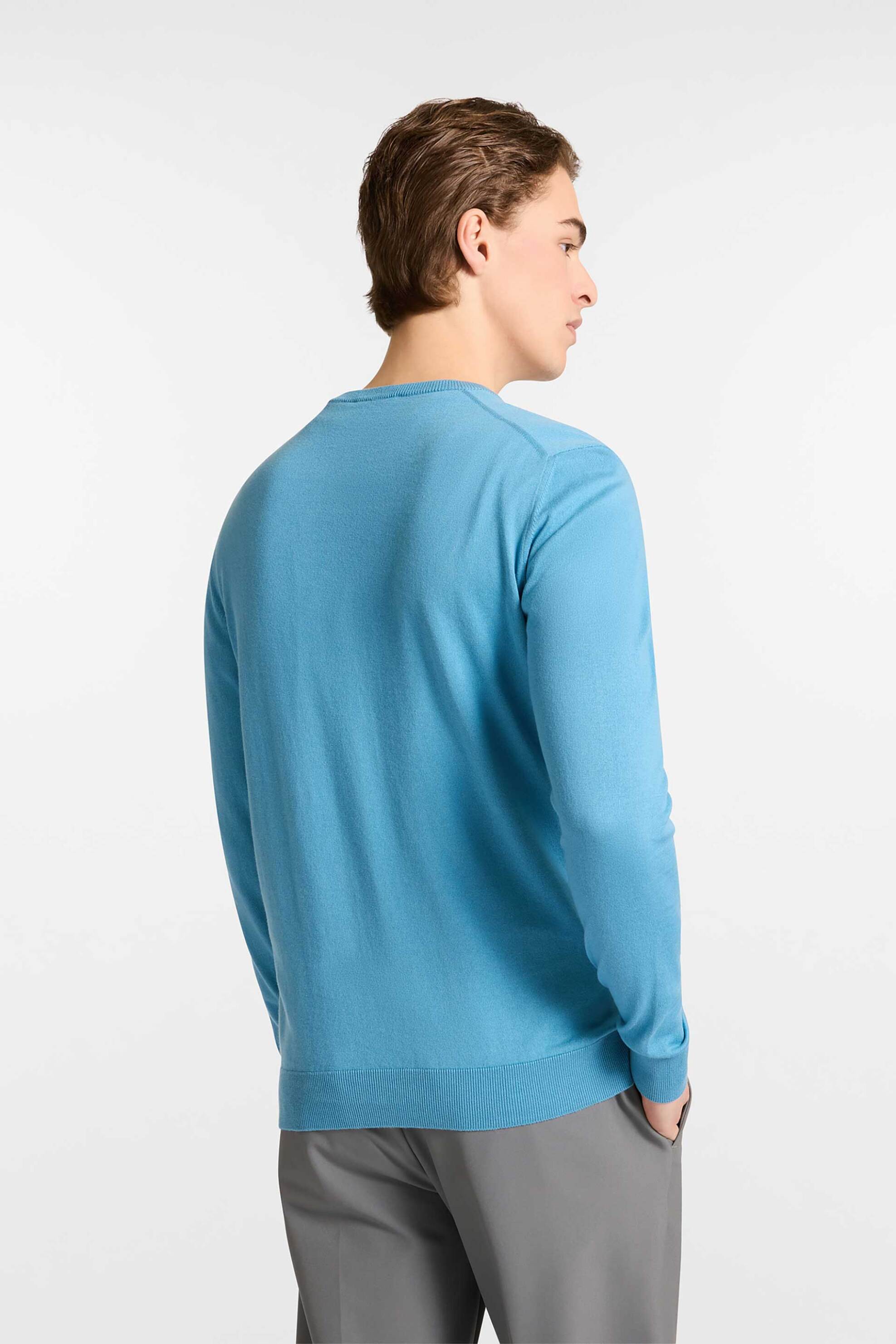 Harmont & Blaine ανδρικό πουλόβερ με κασμίρι και κεντημένο λογότυπο Regular Fit - HRP249030744 Μπλε Ανοιχτό φωτογραφία