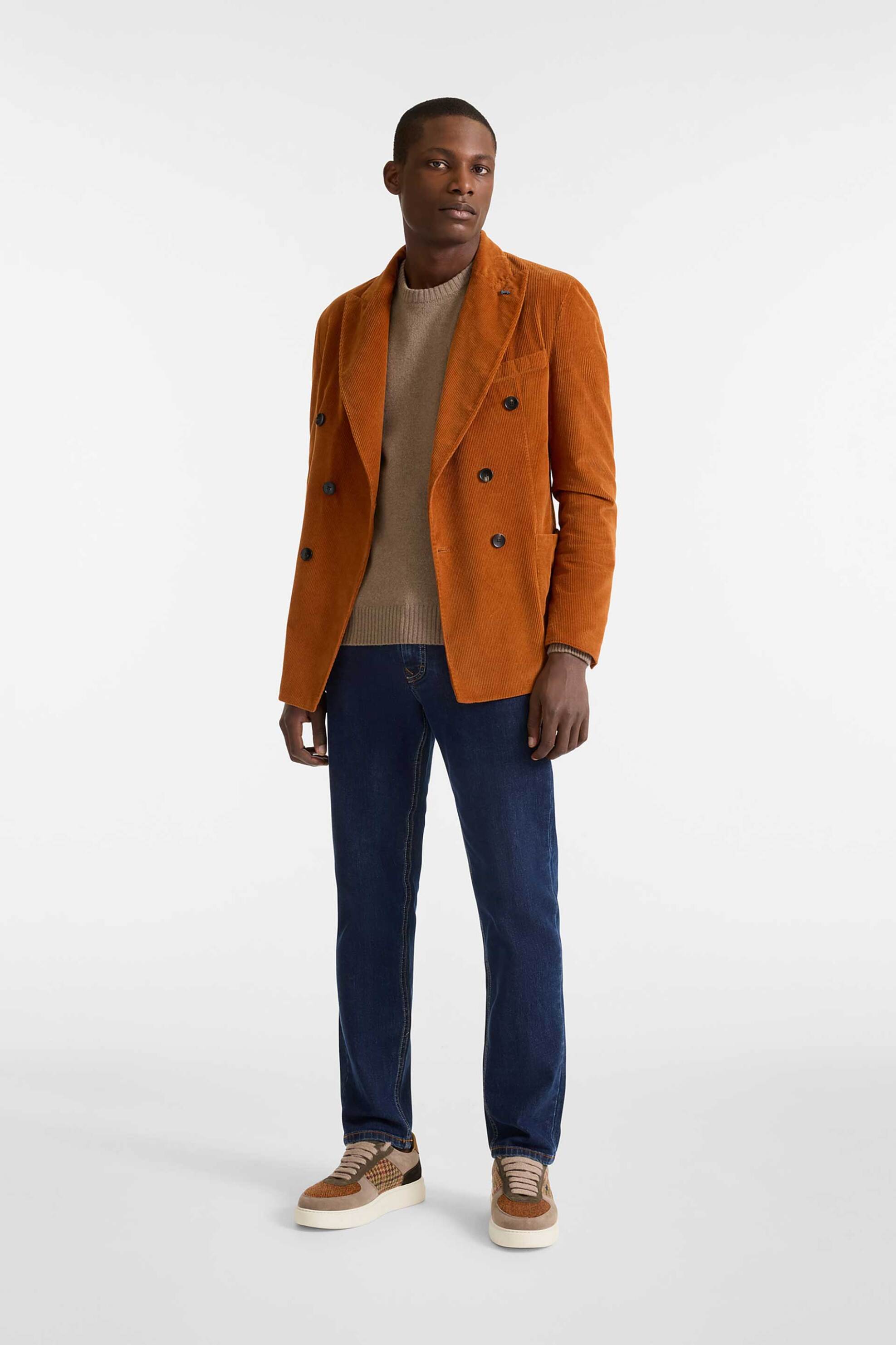 Harmont & Blaine ανδρικό μάλλινο πουλόβερ με κασμίρι και κεντημένο λογότυπο Regular Fit - HRP396030703 Μπεζ φωτογραφία