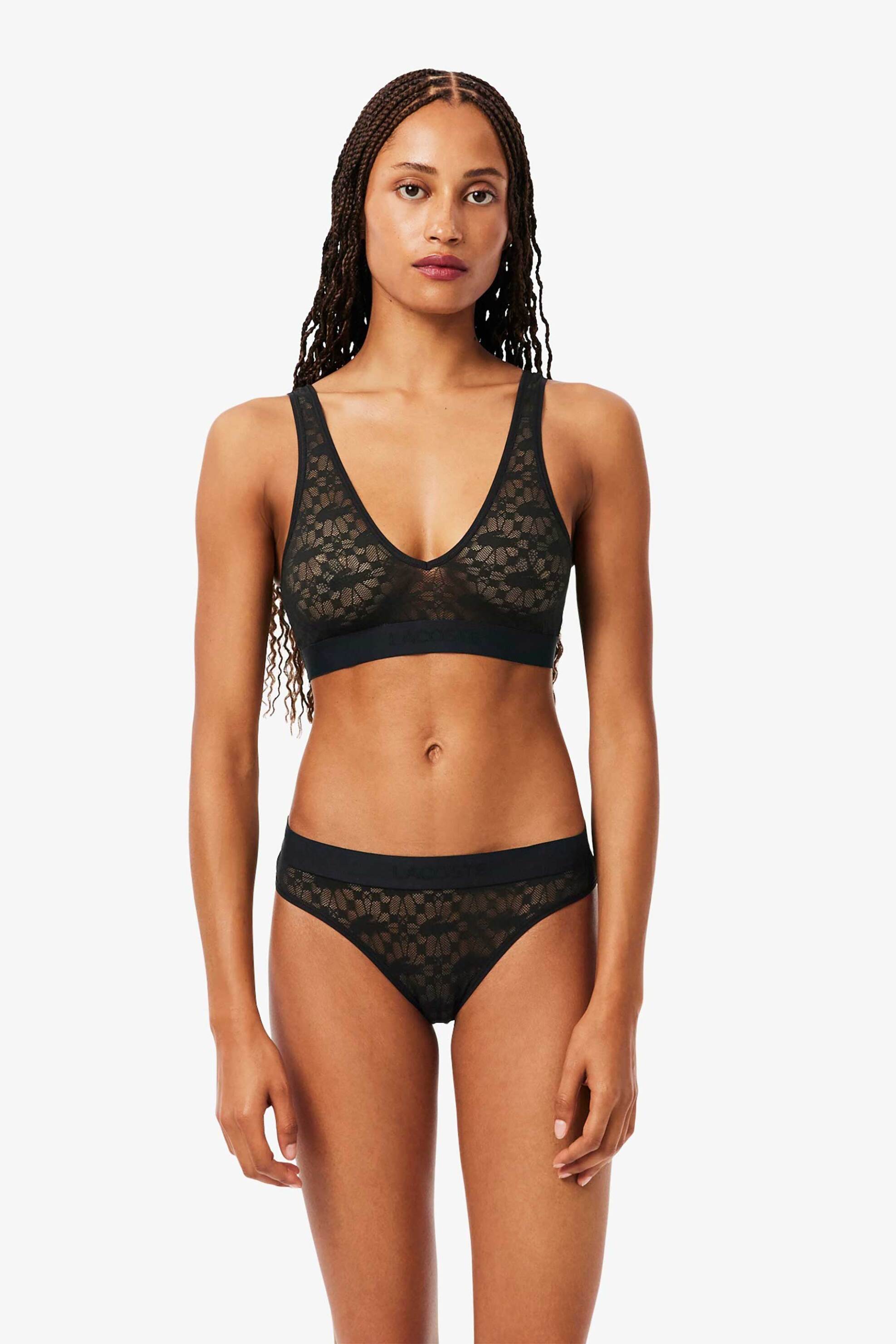 Lacoste γυναικείο σουτιέν με δαντέλα - IF1063-00 Μαύρο