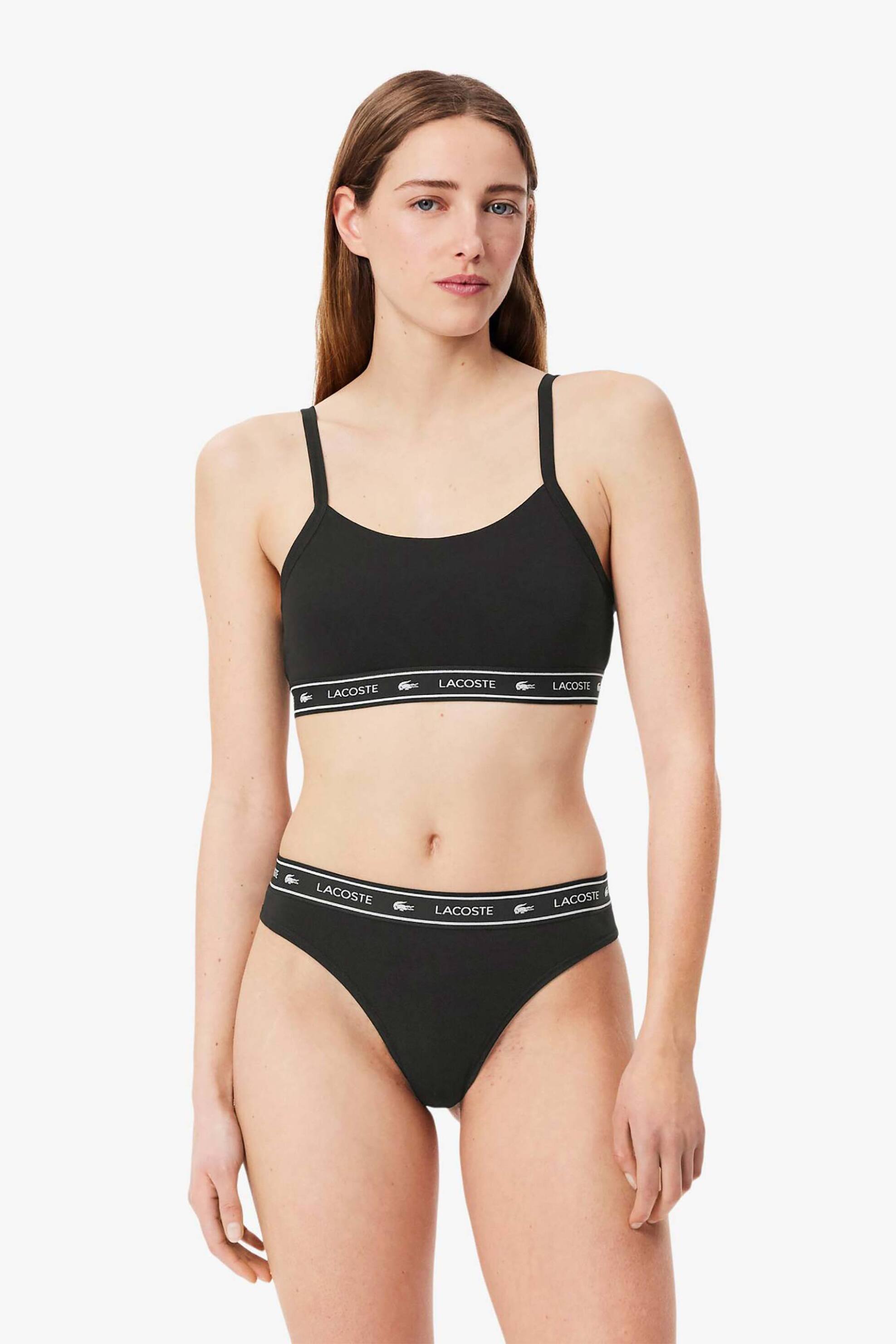 Lacoste γυναικείο σουτιέν band bralette με logo tape - IF8166-00 Μαύρο