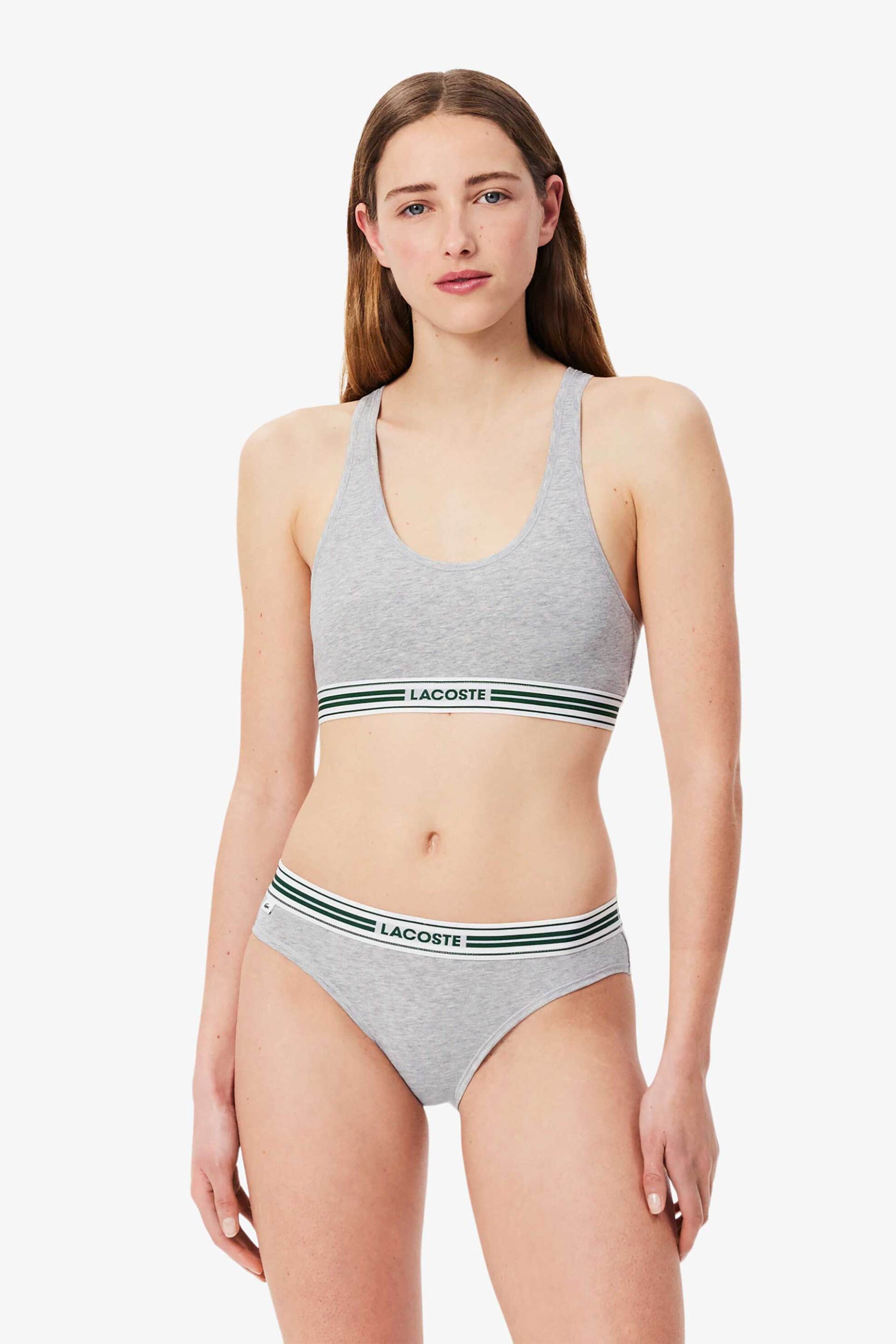 Lacoste γυναικείο εσώρουχο bralette με λογότυπο - IF8179-00 Γκρι φωτογραφία
