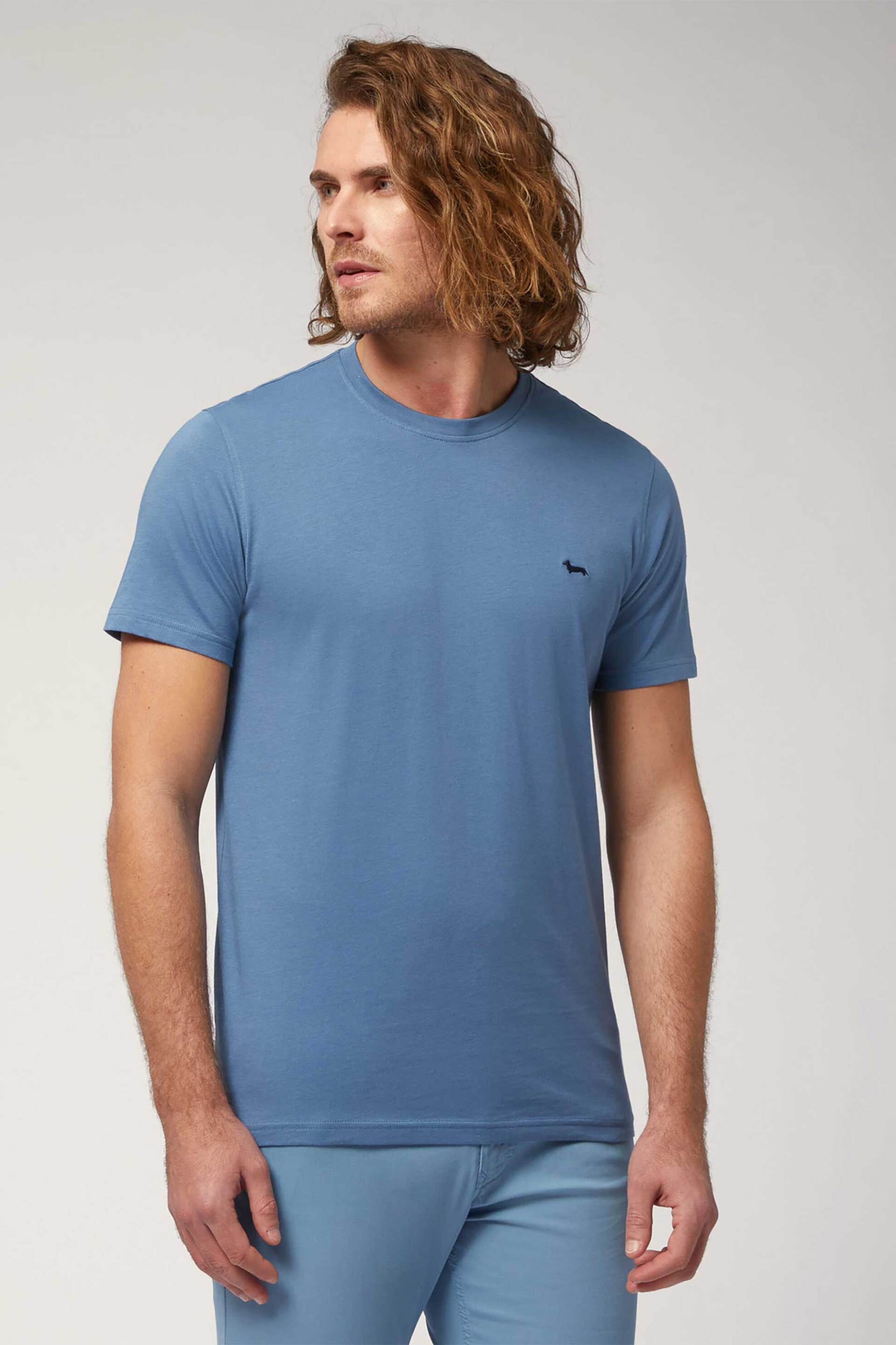 Ανδρική Μόδα > Ανδρικά Ρούχα > Ανδρικές Μπλούζες > Ανδρικά T-Shirts Harmont & Blaine ανδρικό T-shirt με κεντημένο λογότυπο Narrow Fit - INL001021223 Μπλε Ανοιχτό