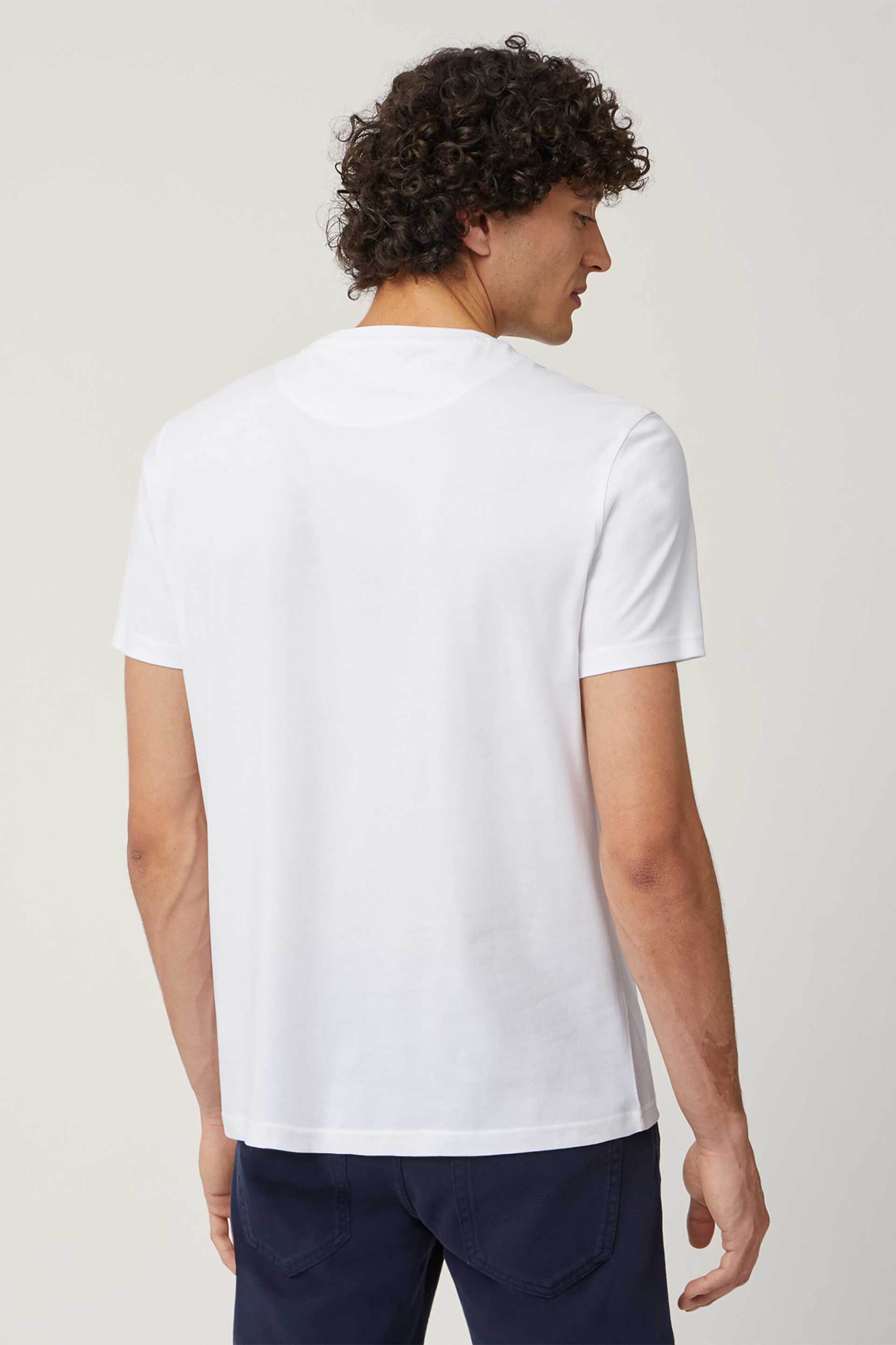 Harmont Blaine Ανδρικό T-Shirt με Logo Print Narrow Fit - Irm003021055S Λευκό