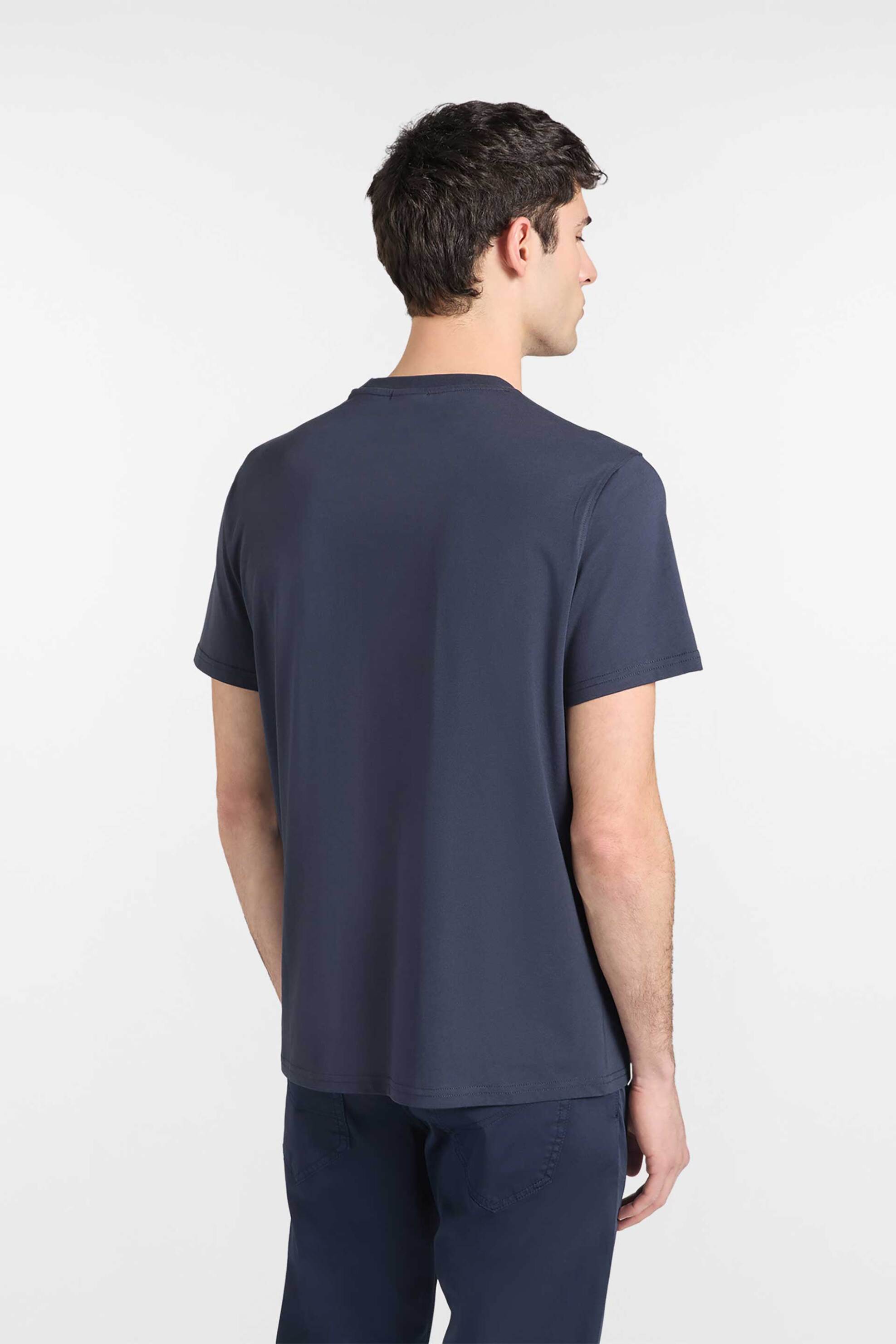 Harmont Blaine Ανδρικό T-Shirt με Vintage Logo Regular Fit - Irq412021824 Μπλε Σκούρο