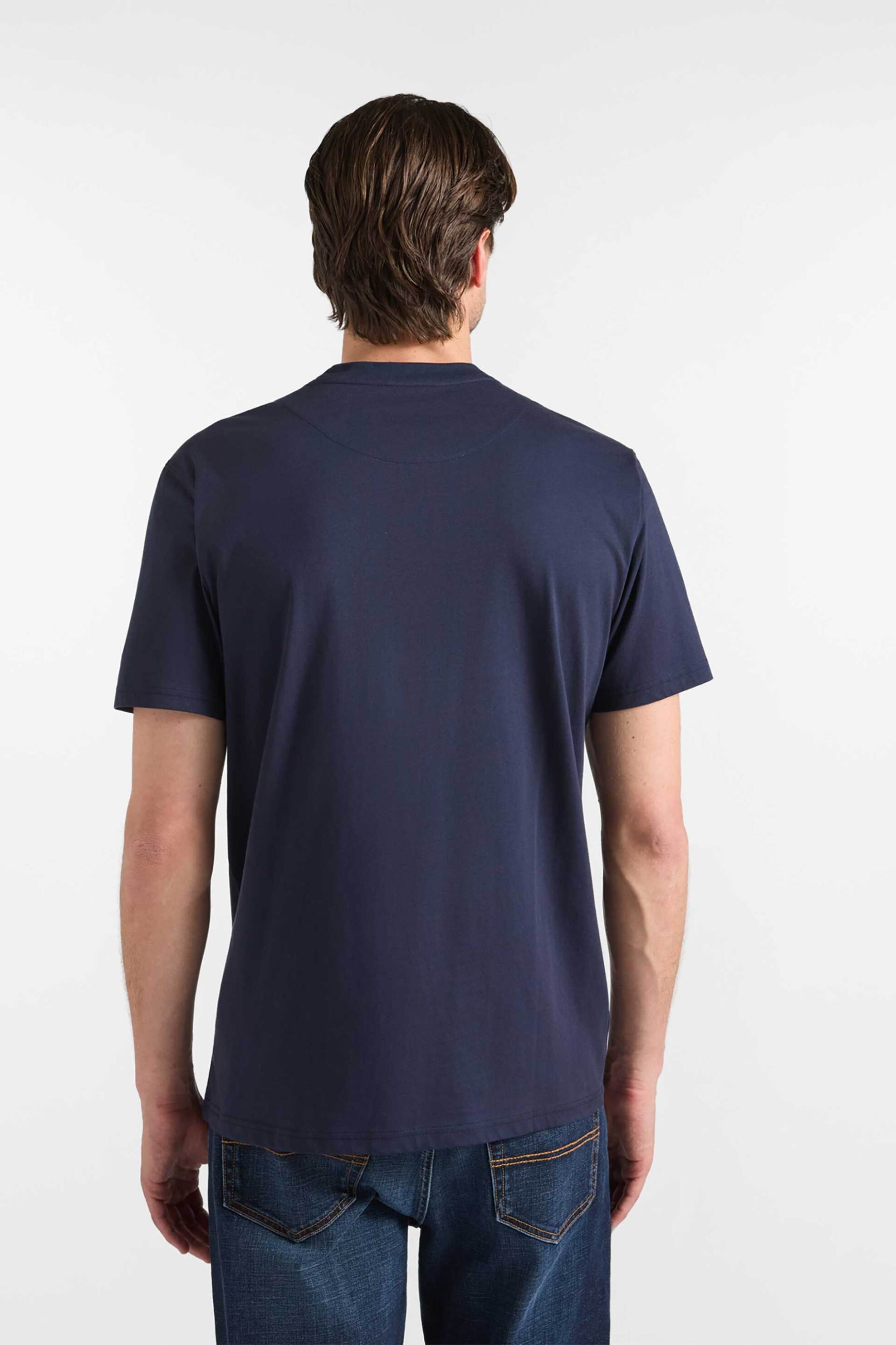 Harmont Blaine Ανδρικό T-Shirt με Κεντημένο Dachshund Regular Fit - Irr403021055R Μπλε Σκούρο