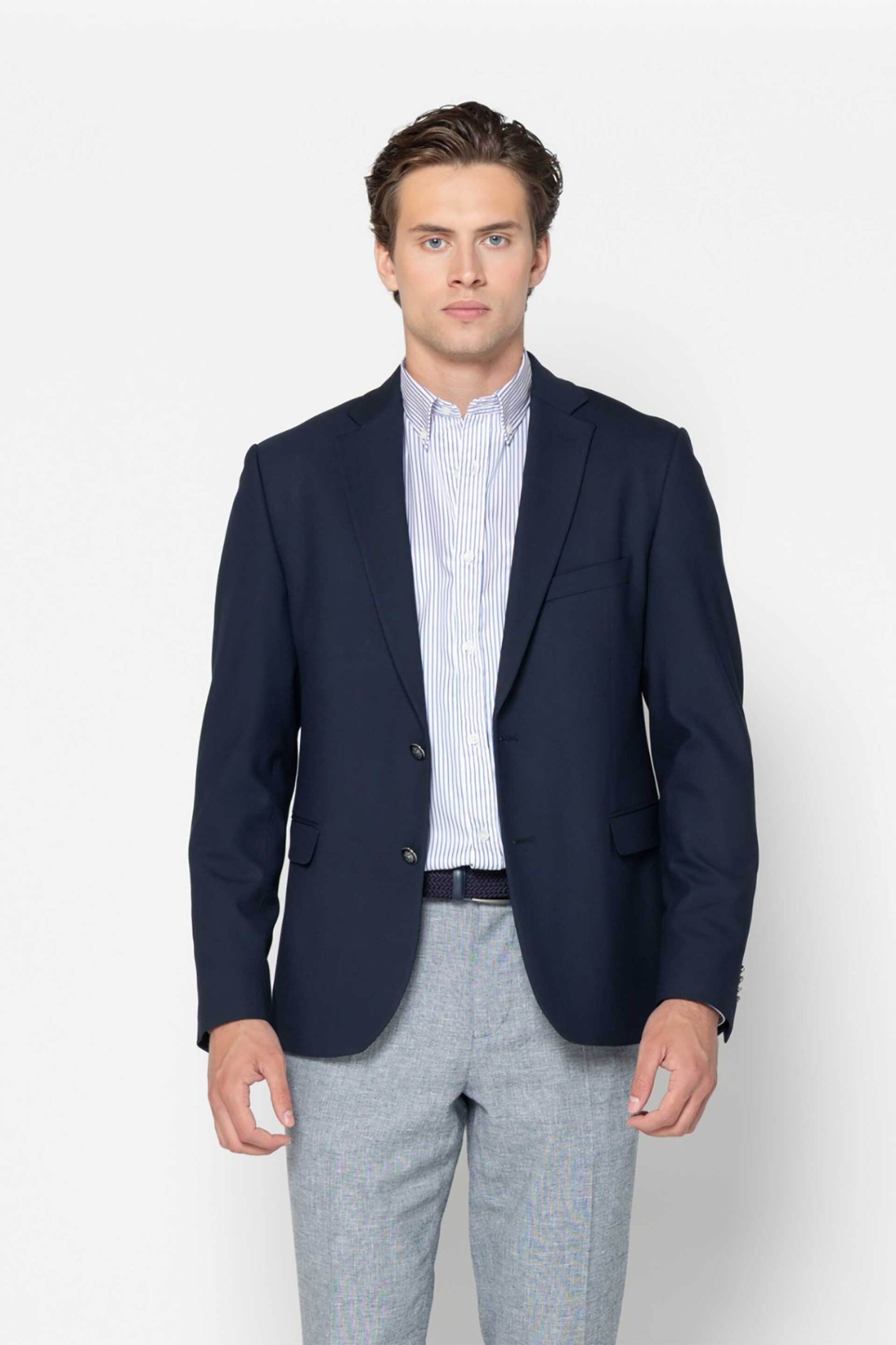 The Bostonians ανδρικό σακάκι Regular Fit "Dobby" - J103162 Μπλε Marine