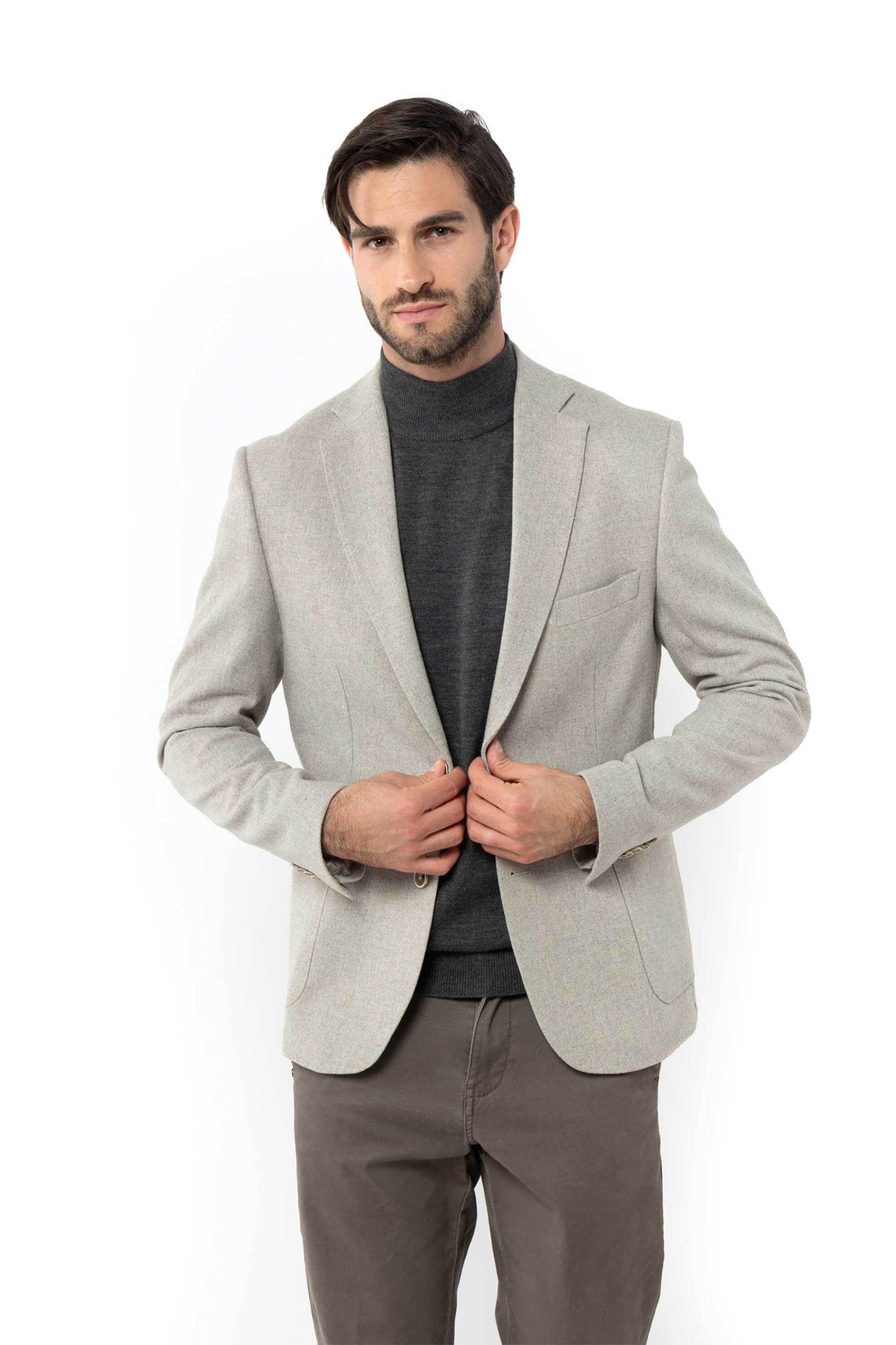 The Bostonians ανδρικό σακάκι twill Regular Fit - J5744 Κρέμ