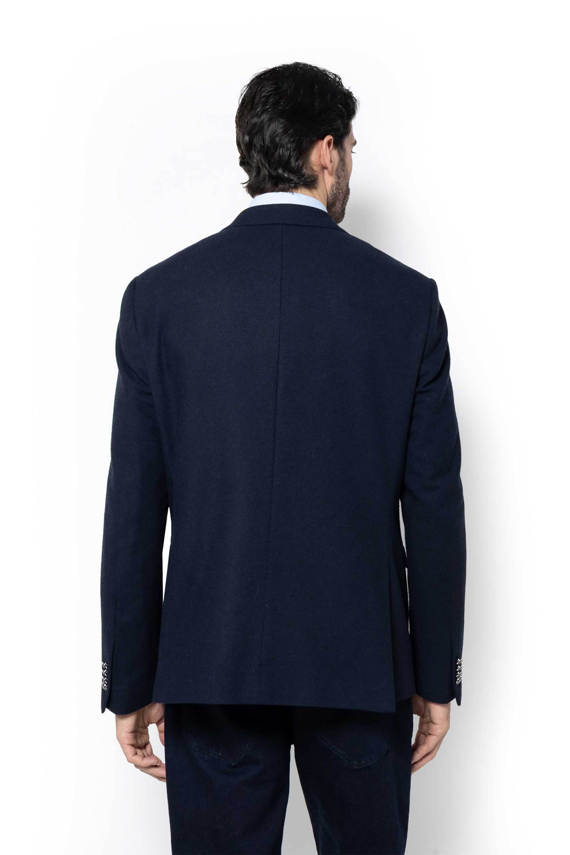 The Bostonians Ανδρικό Σακάκι Regular Fit Dobby - J5745 Μπλε Σκούρο