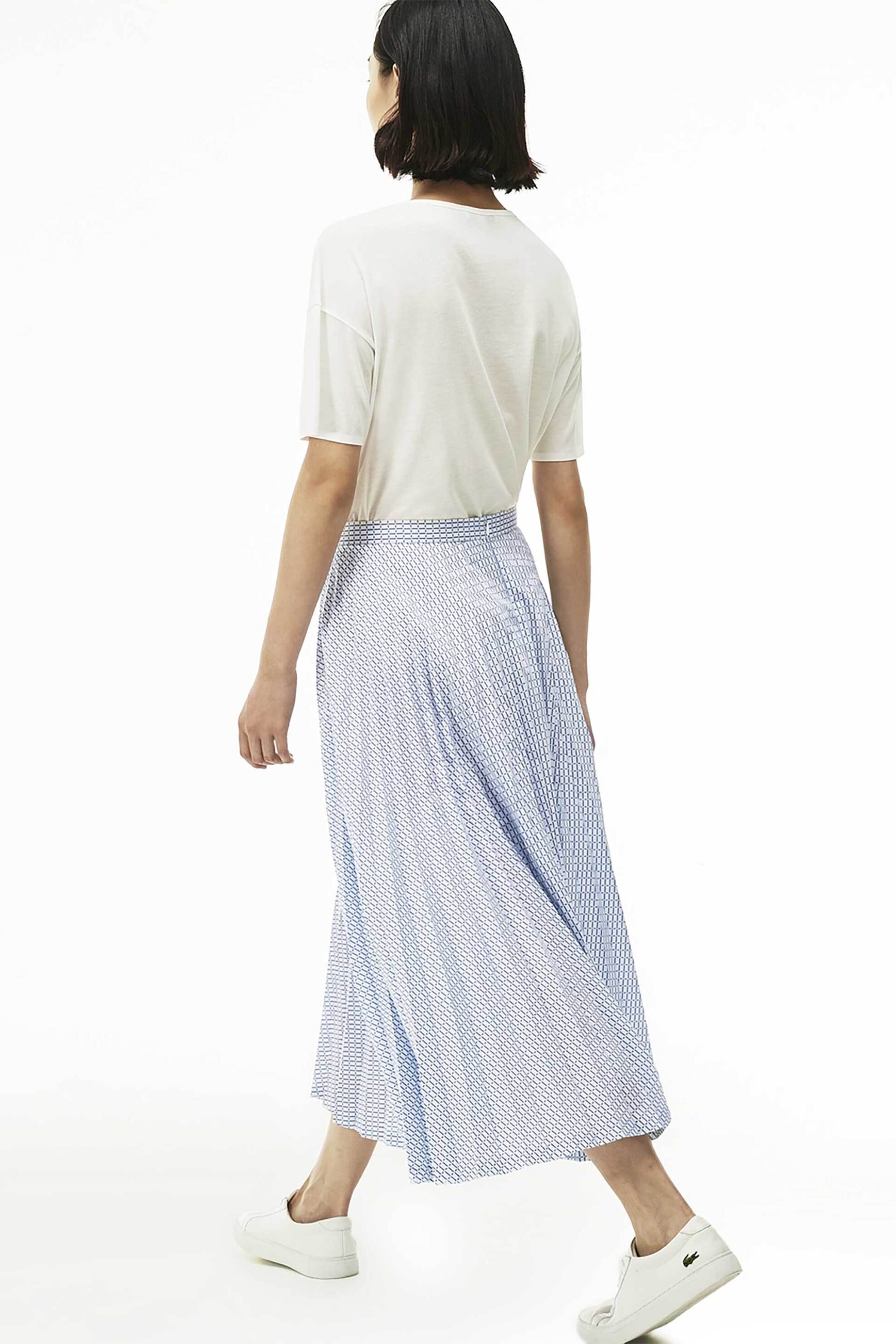 Lacoste γυναικεία midi φούστα πλισέ με καρό print - JF2498 Λευκό φωτογραφία