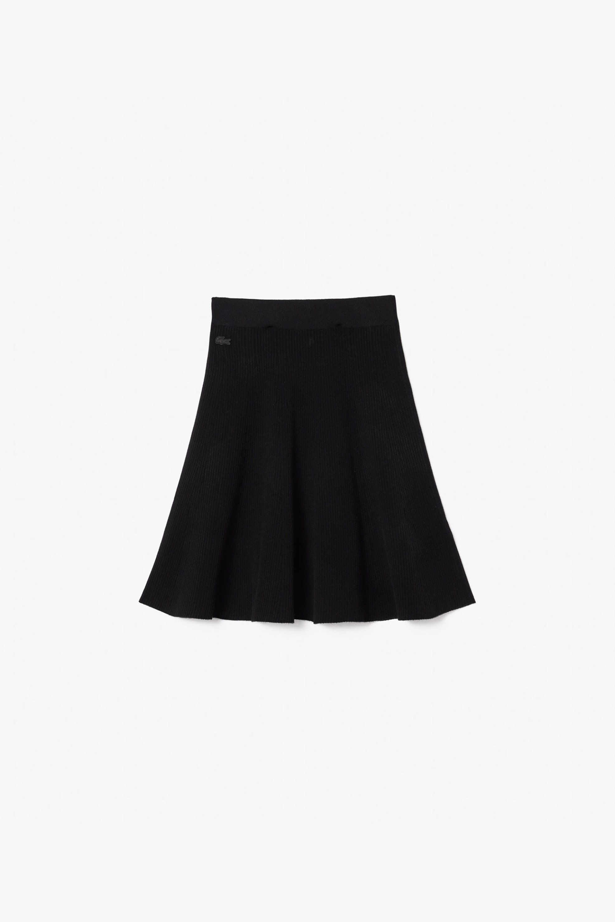 LACOSTE Lacoste γυναικεία πλεκτή mini φούστα ribbed με κεντημένο λογότυπο Flared Cut - JF2540-00 Μαύρο - 4