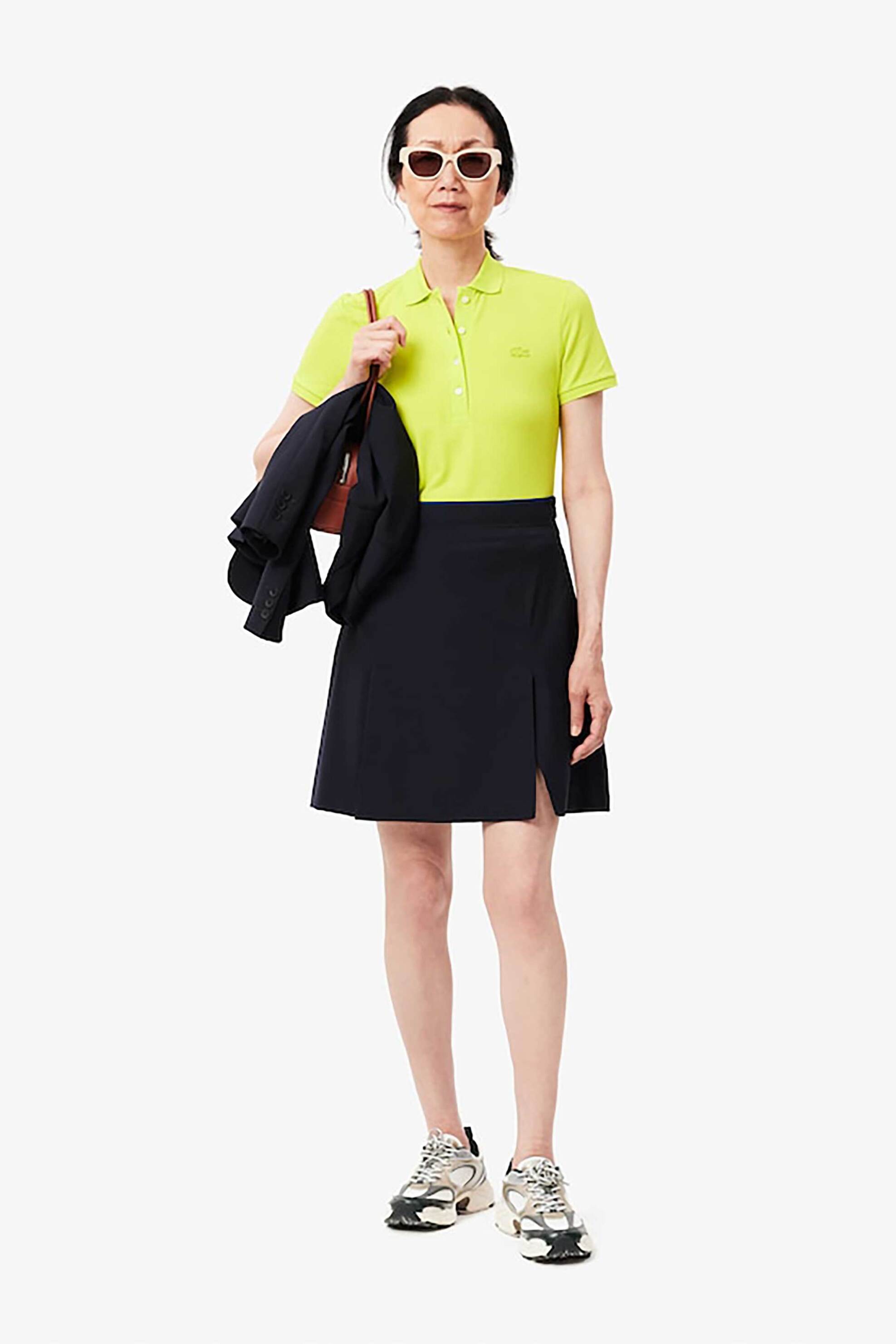 Lacoste γυναικεία mini φούστα με ελαστική μέση και άνοιγμα - JF2783-00 Μπλε Σκούρο φωτογραφία