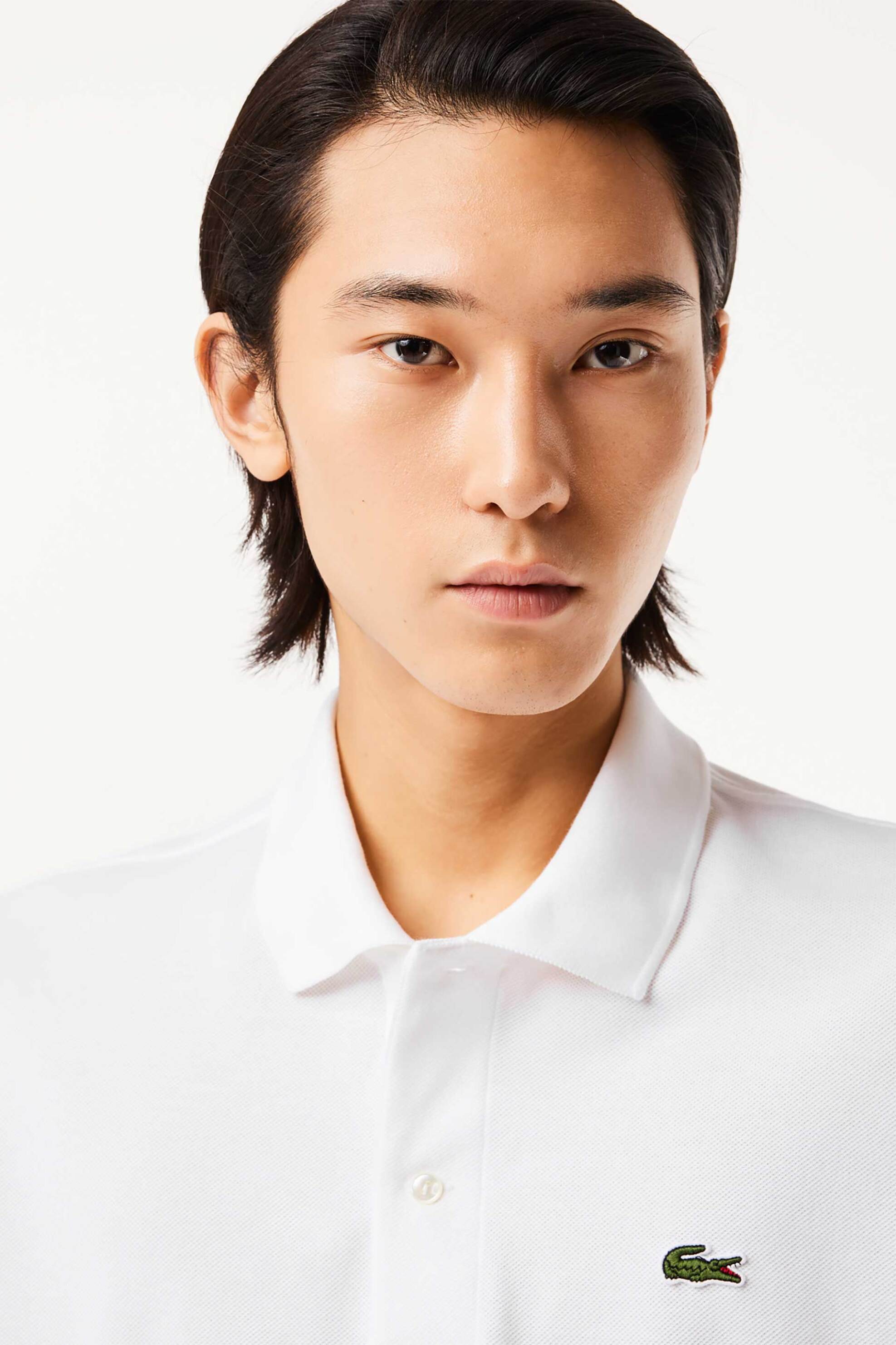 Lacoste ανδρική μπλούζα πόλο πικέ κοντομάνικη με κεντημένο λογότυπο Classic Fit - L1212 Λευκό φωτογραφία