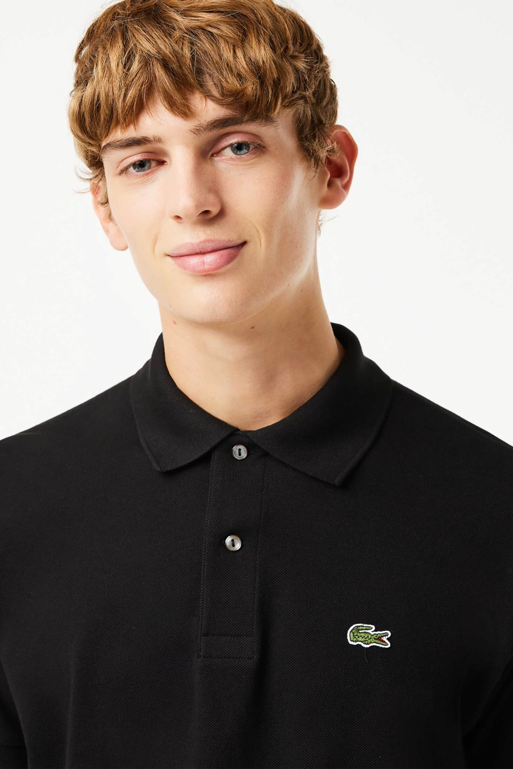Lacoste ανδρική μπλούζα πόλο πικέ κοντομάνικη με κεντημένο λογότυπο Classic Fit - L1212 Μαύρο φωτογραφία