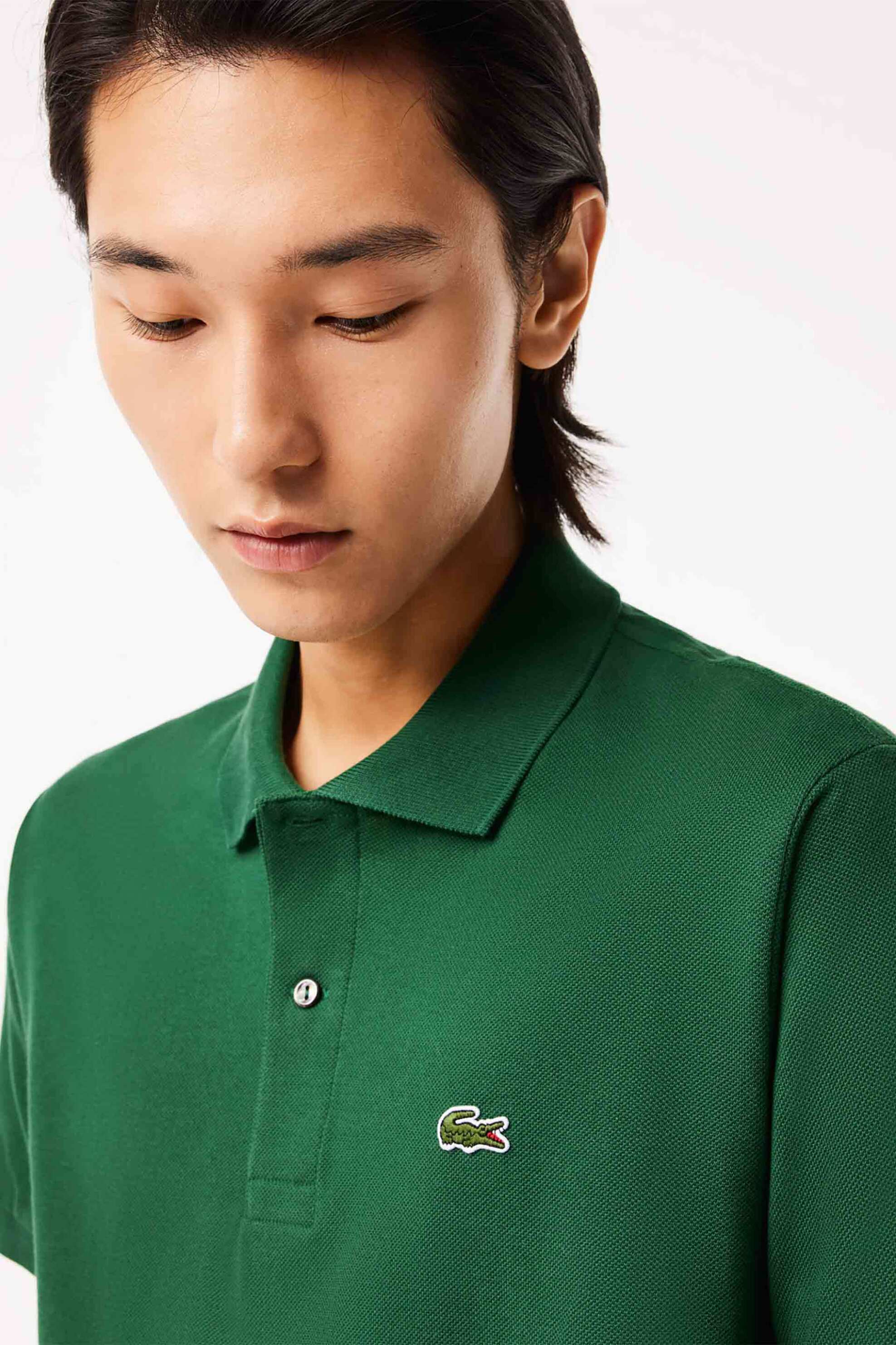 Lacoste ανδρική μπλούζα πόλο πικέ κοντομάνικη με κεντημένο λογότυπο Classic Fit - L1212 Πράσινο Σμαραγδί φωτογραφία