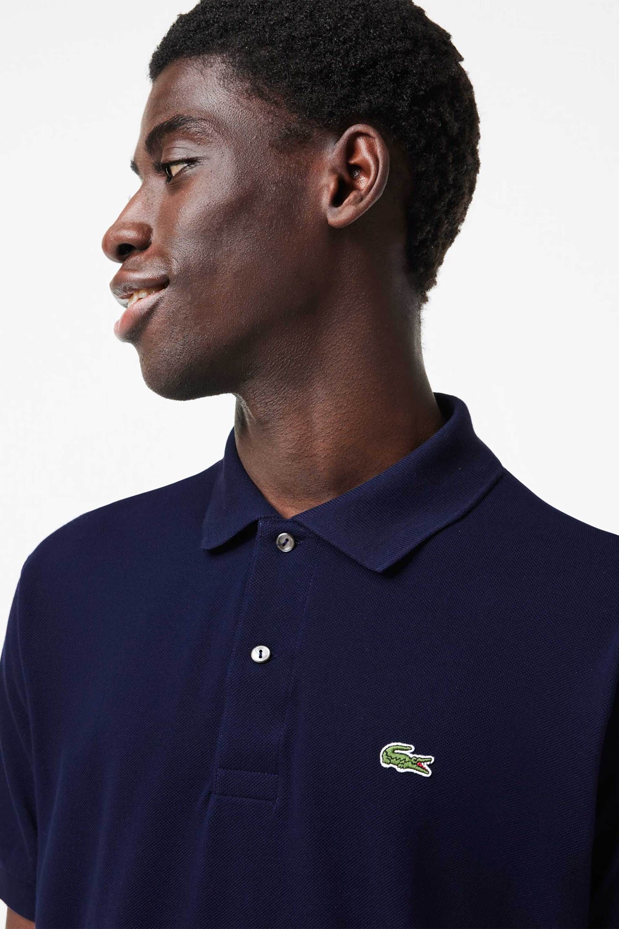 Lacoste ανδρική μπλούζα πόλο πικέ κοντομάνικη με κεντημένο λογότυπο Classic Fit - L1212 Μπλε Σκούρο φωτογραφία